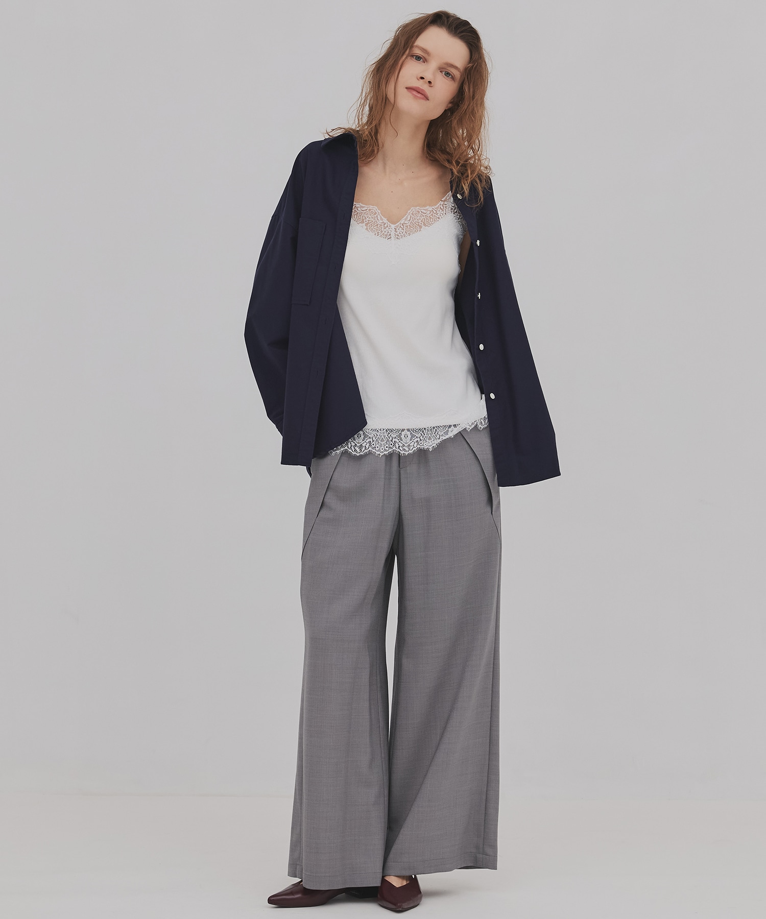 ウールジョーゼットパンツ