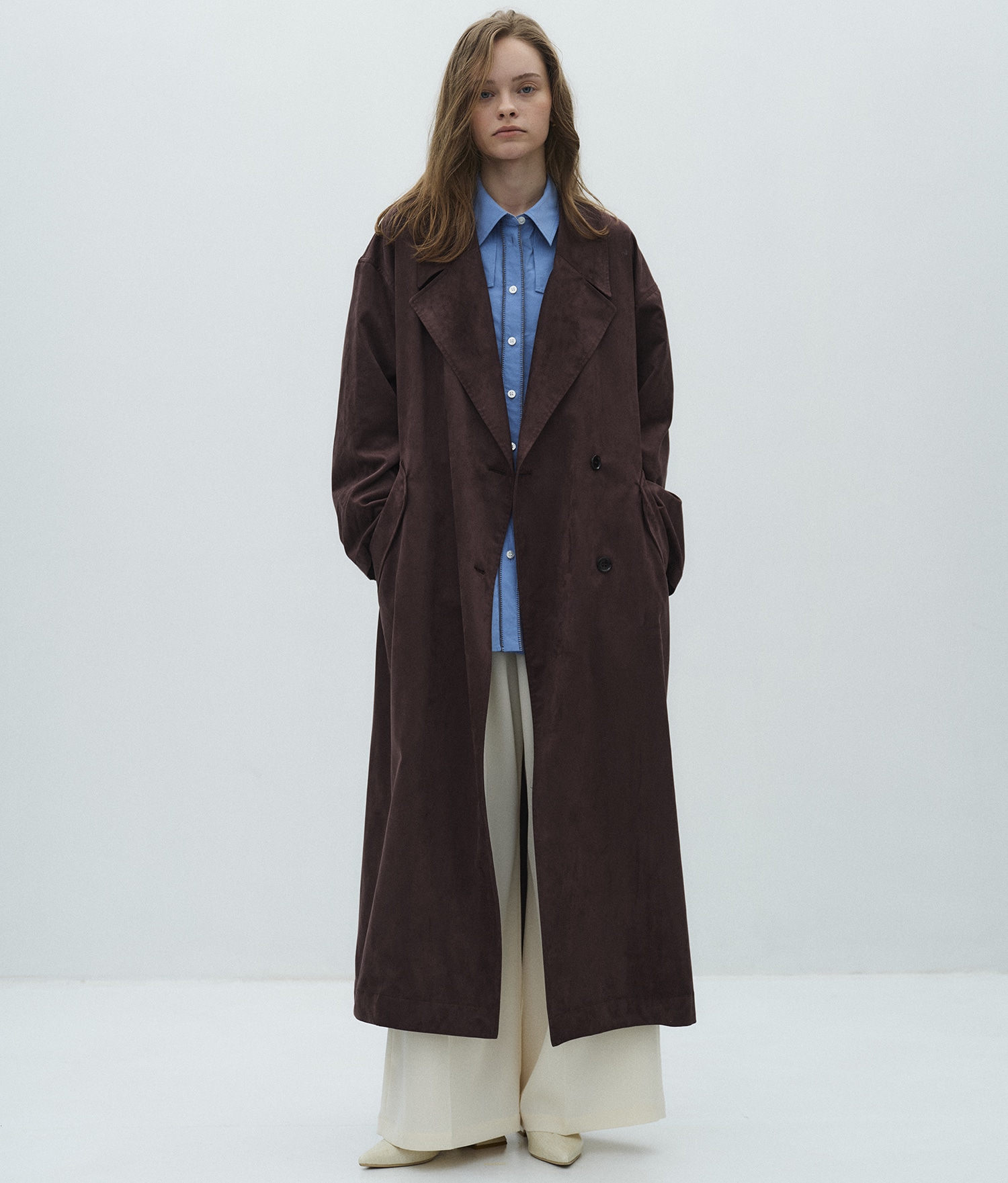 スエードトレンチコート