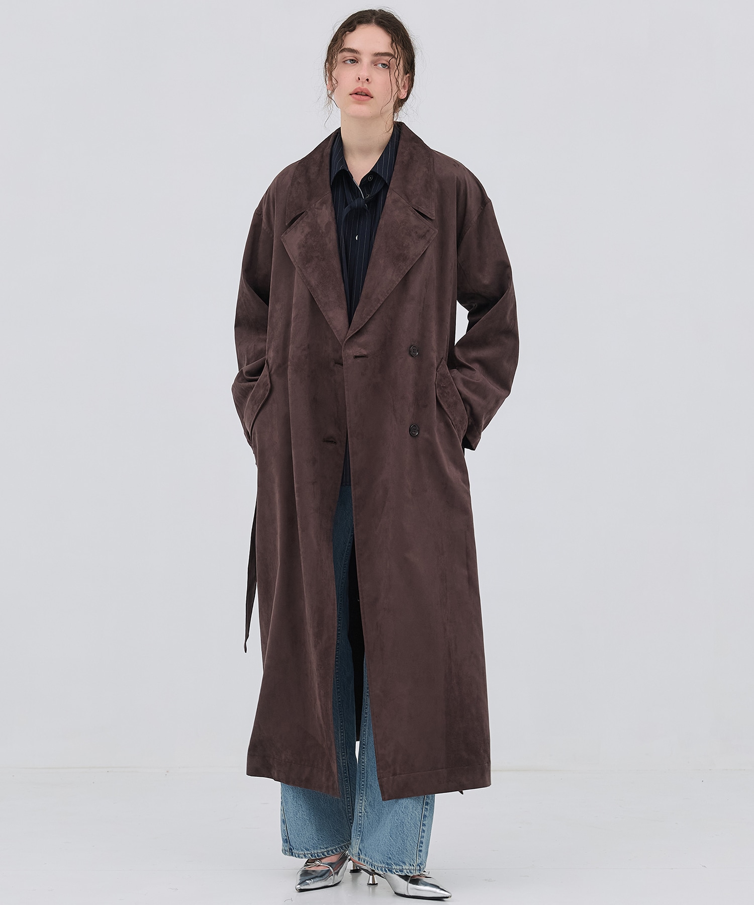 スエードトレンチコート