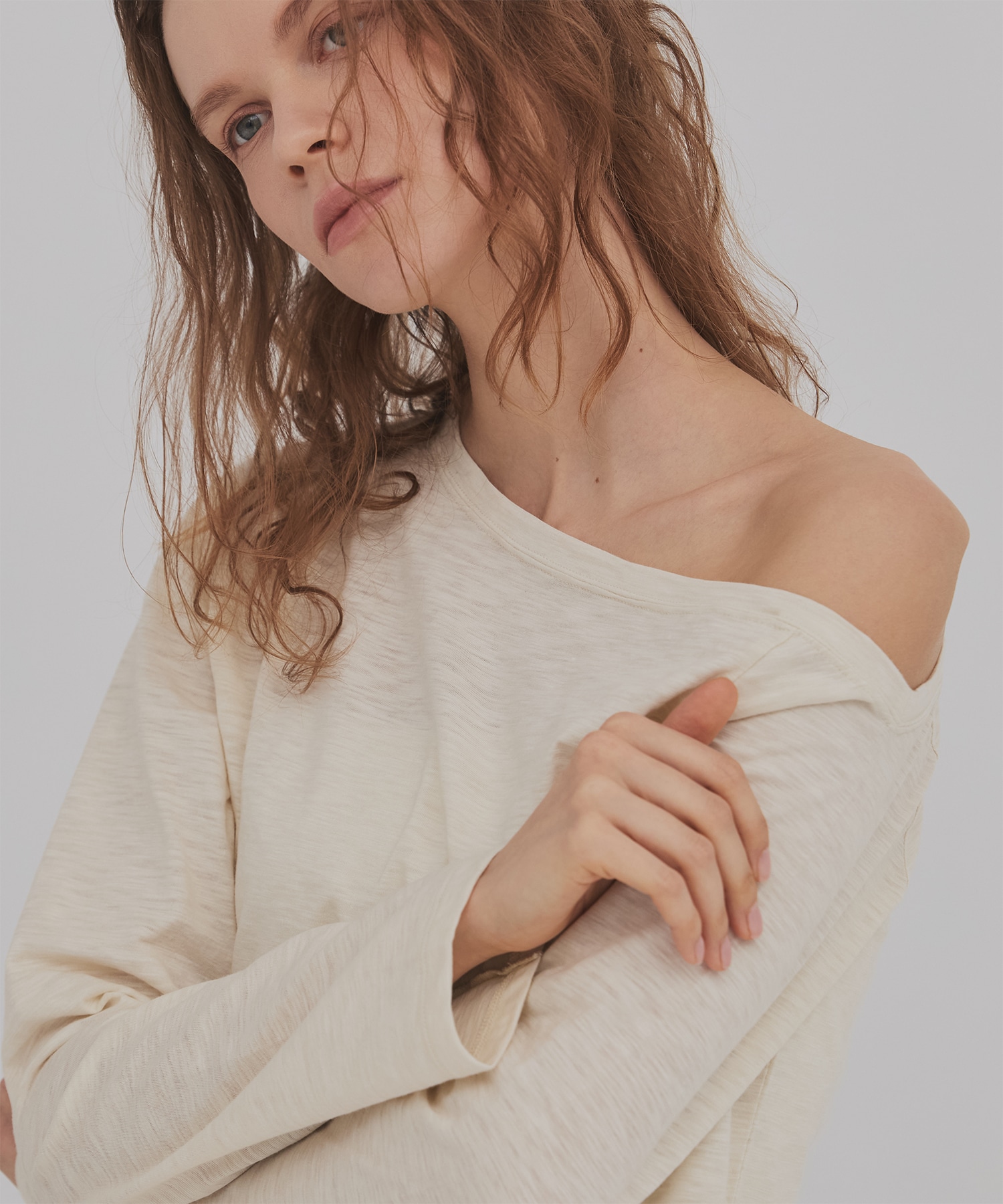 メランジワンショルダーTEE