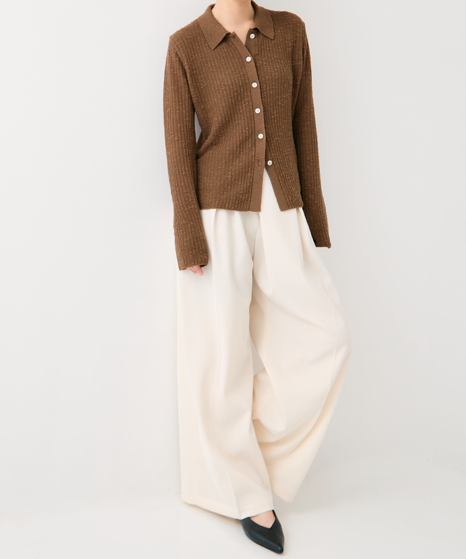 スラブニットカーディガン