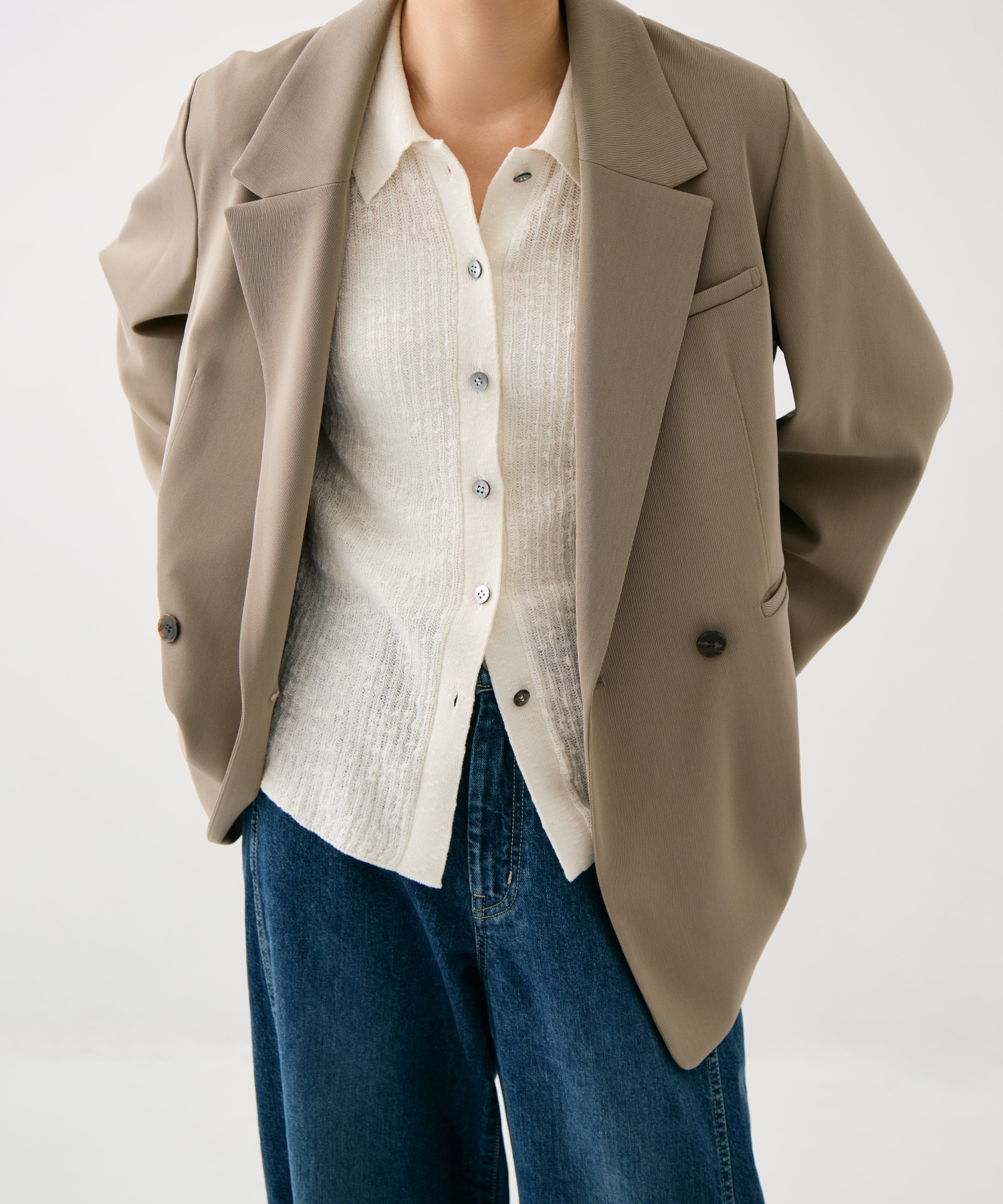 スラブニットカーディガン