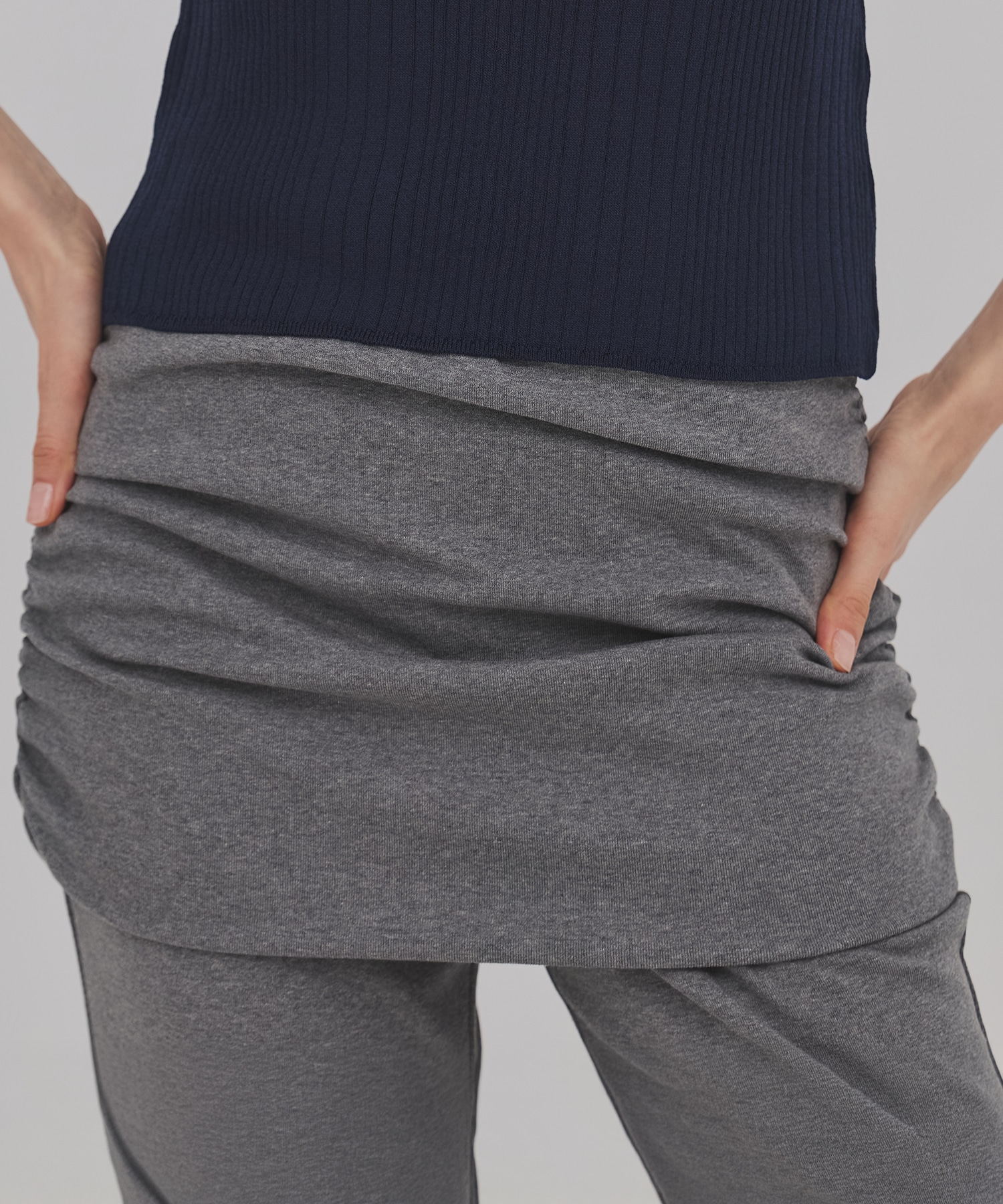 ミニレイヤードフレアジャージーパンツ