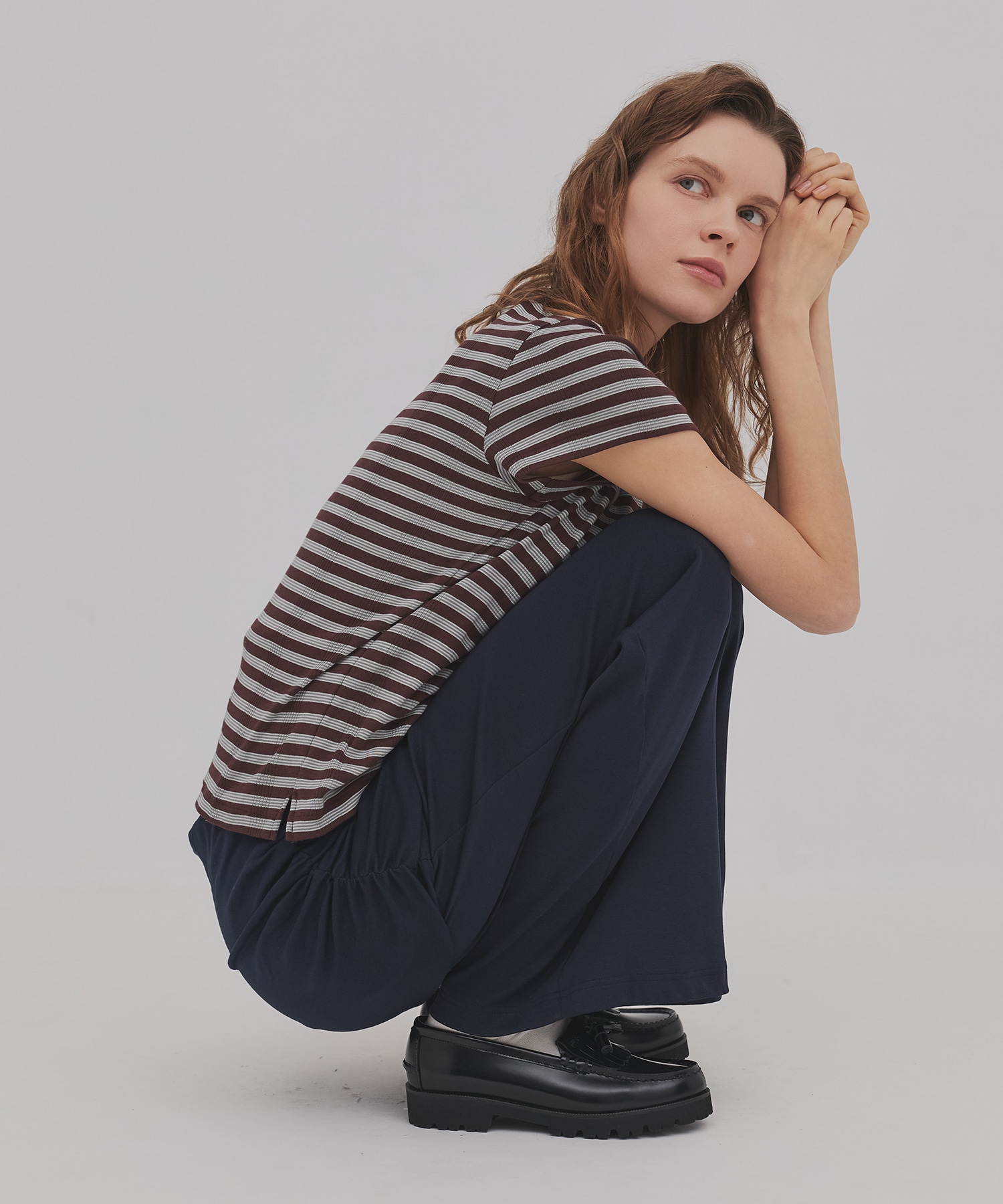 ミニレイヤードフレアジャージーパンツ