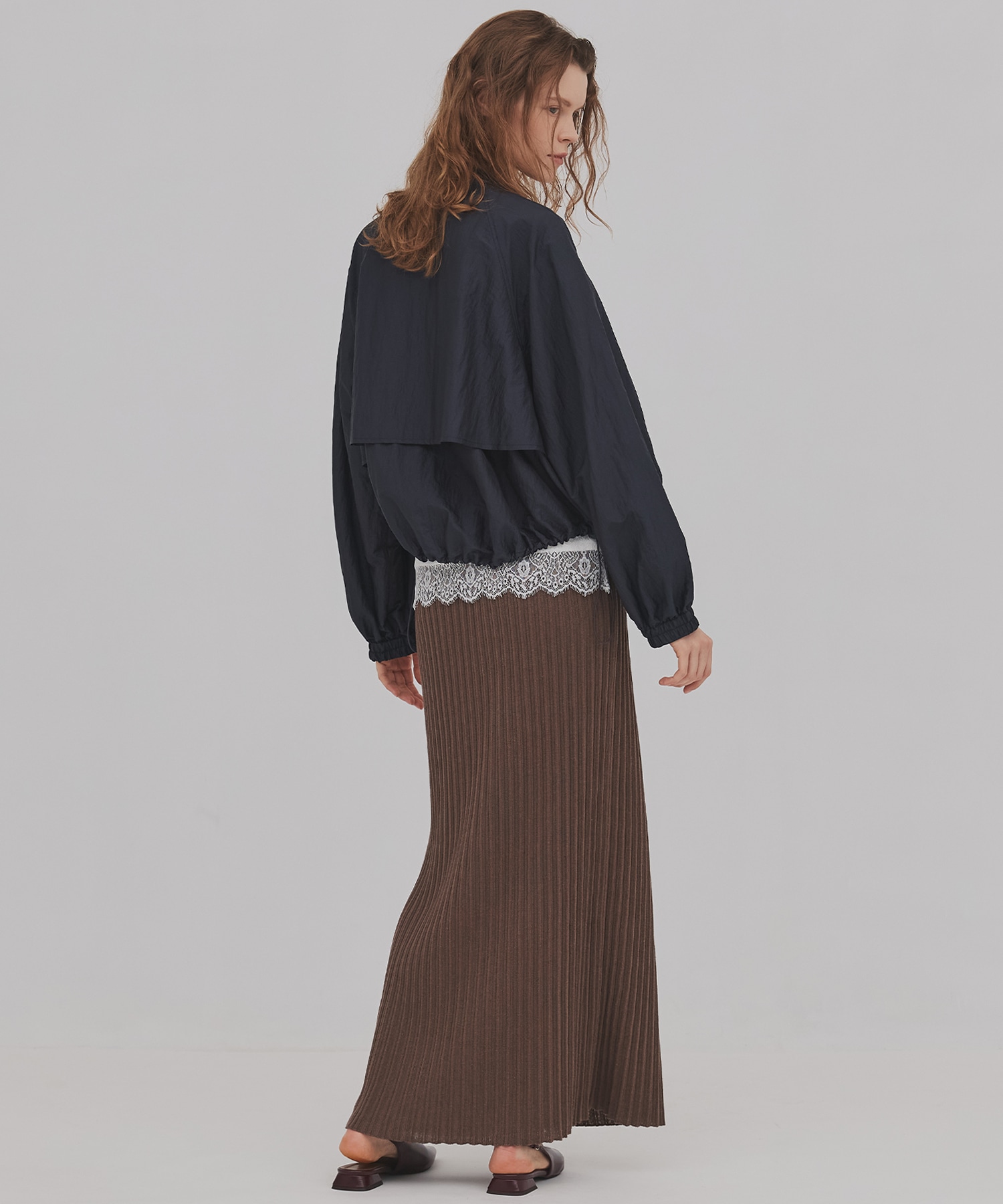 プリーツリブニットタイトスカート