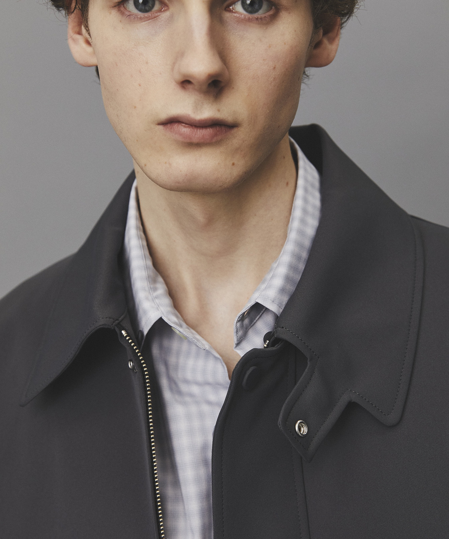 2WAYレザーカラーハーフコート