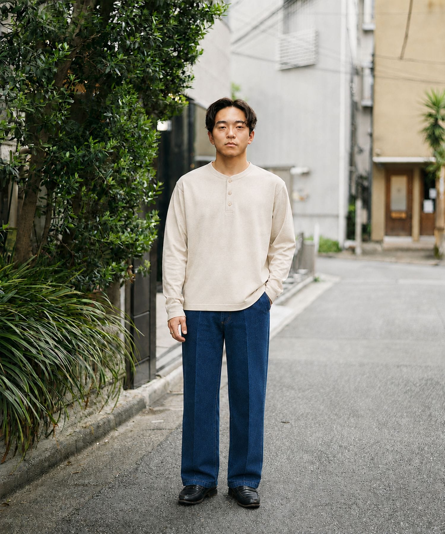 メランジヘンリーネックTEE
