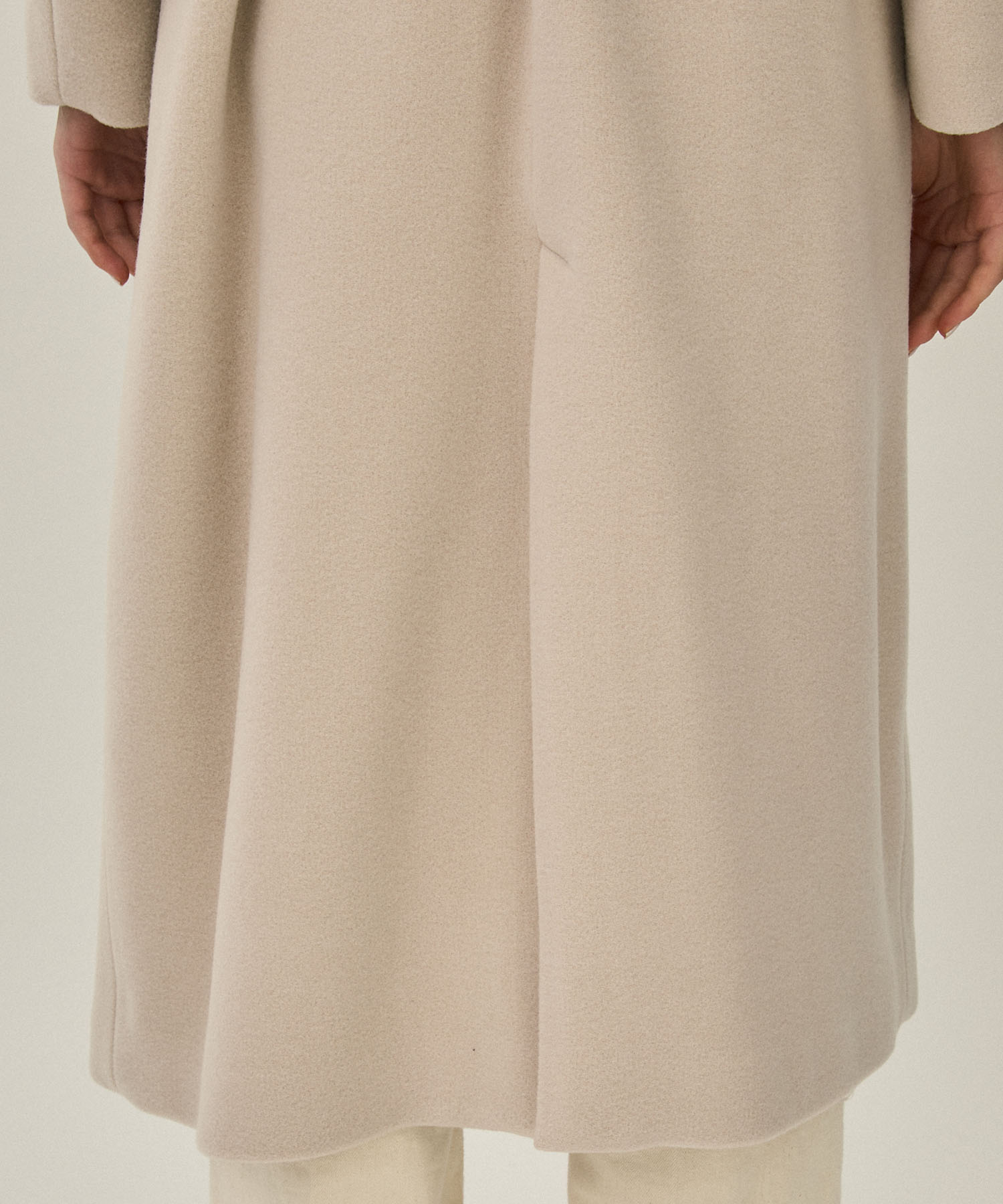 1 162551001066 COAT IVORY S140 S140ダブルベロアスタンドコート