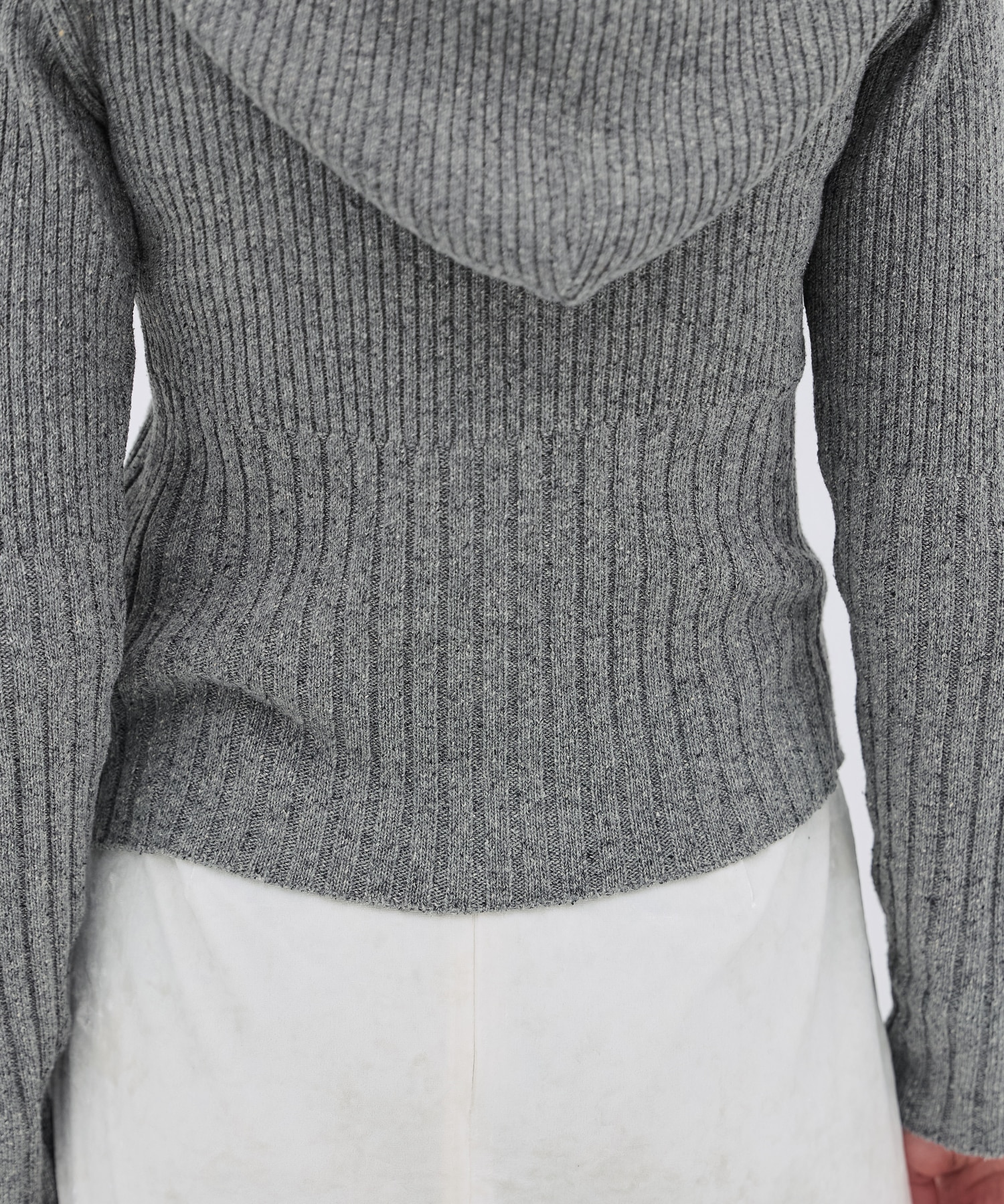 リブニットジップフーディ