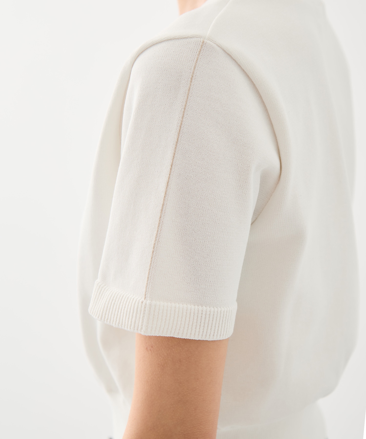 コットンハーフスリーブニット