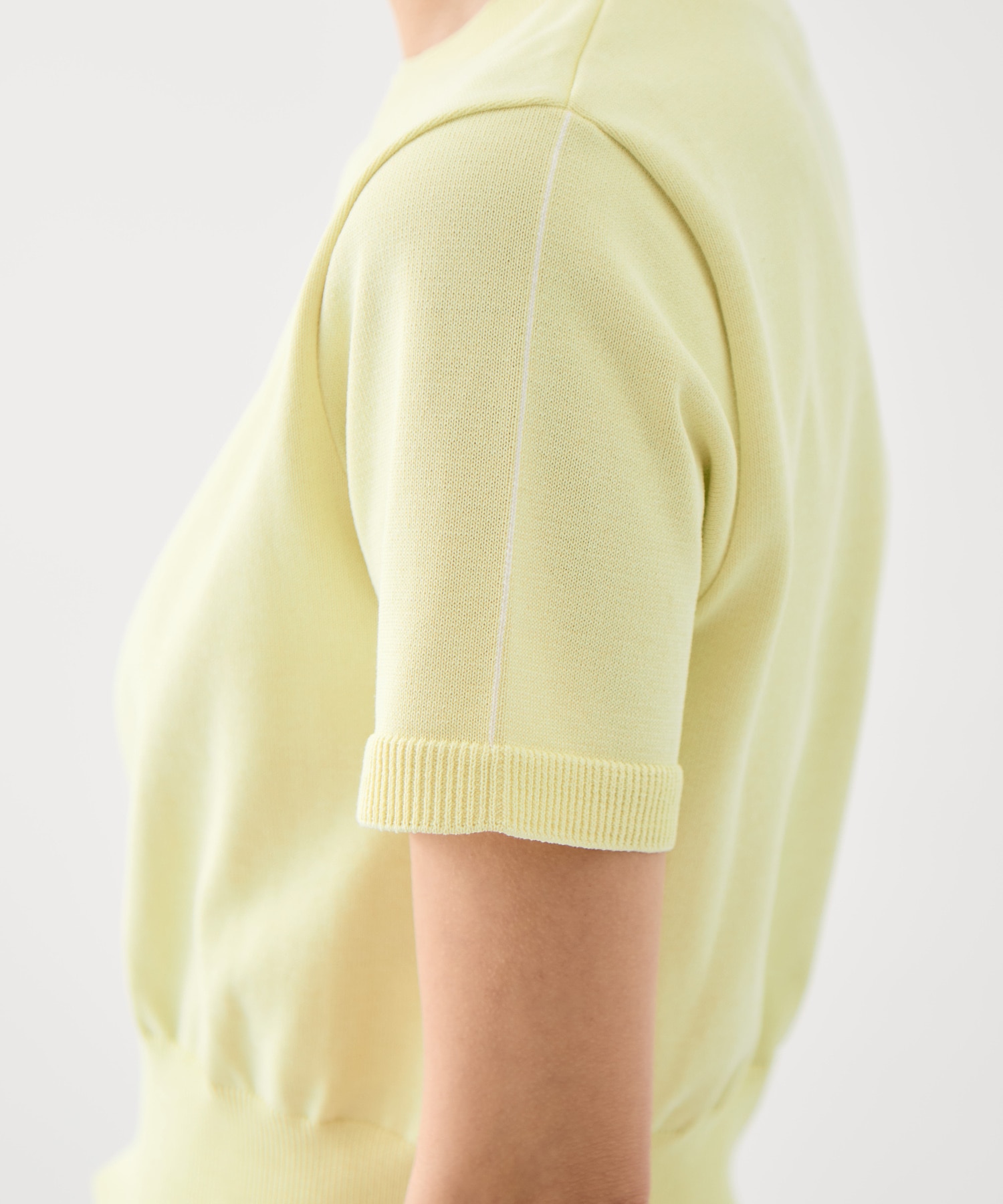 コットンハーフスリーブニット