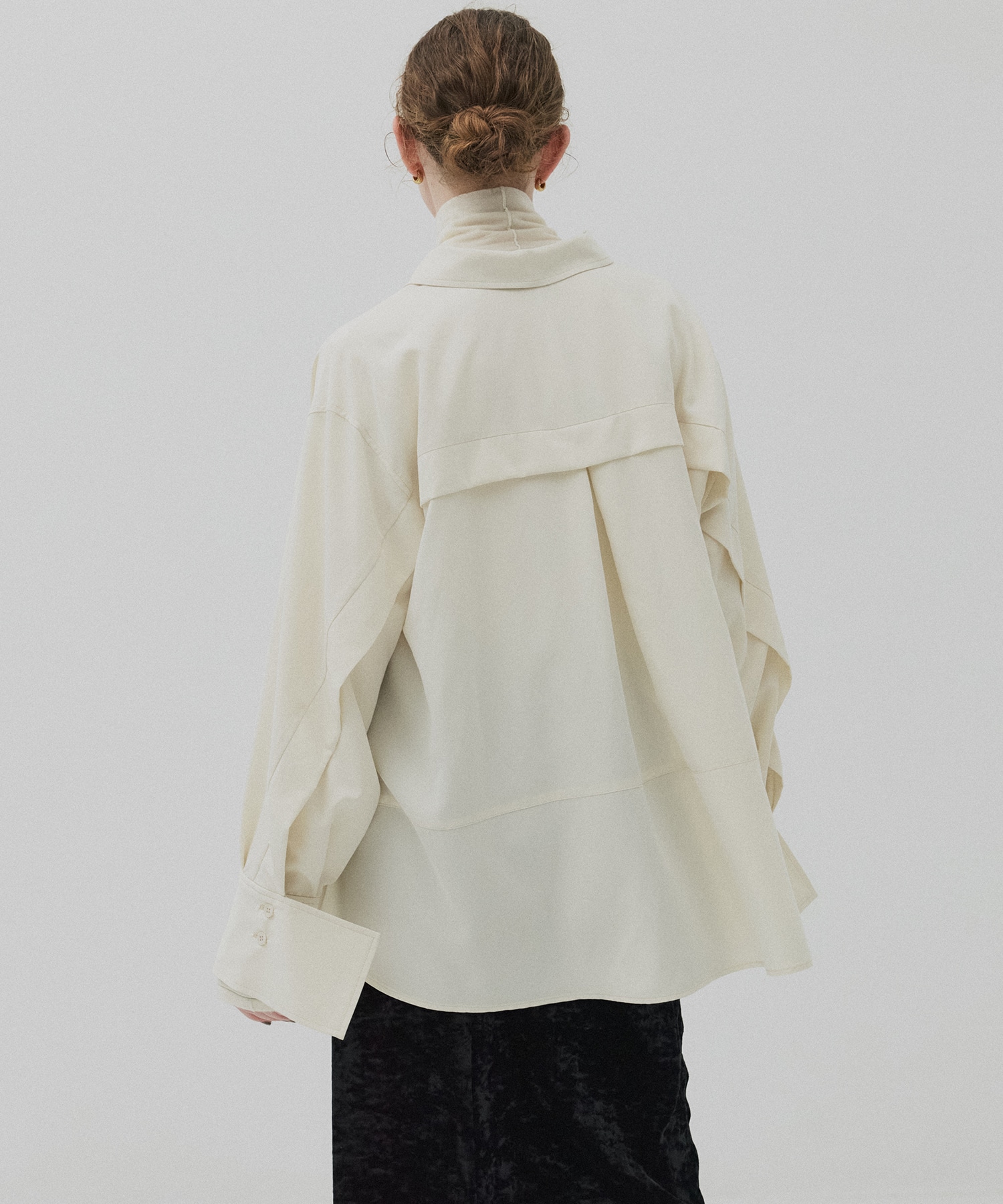 ジップアップオーバーシャツ