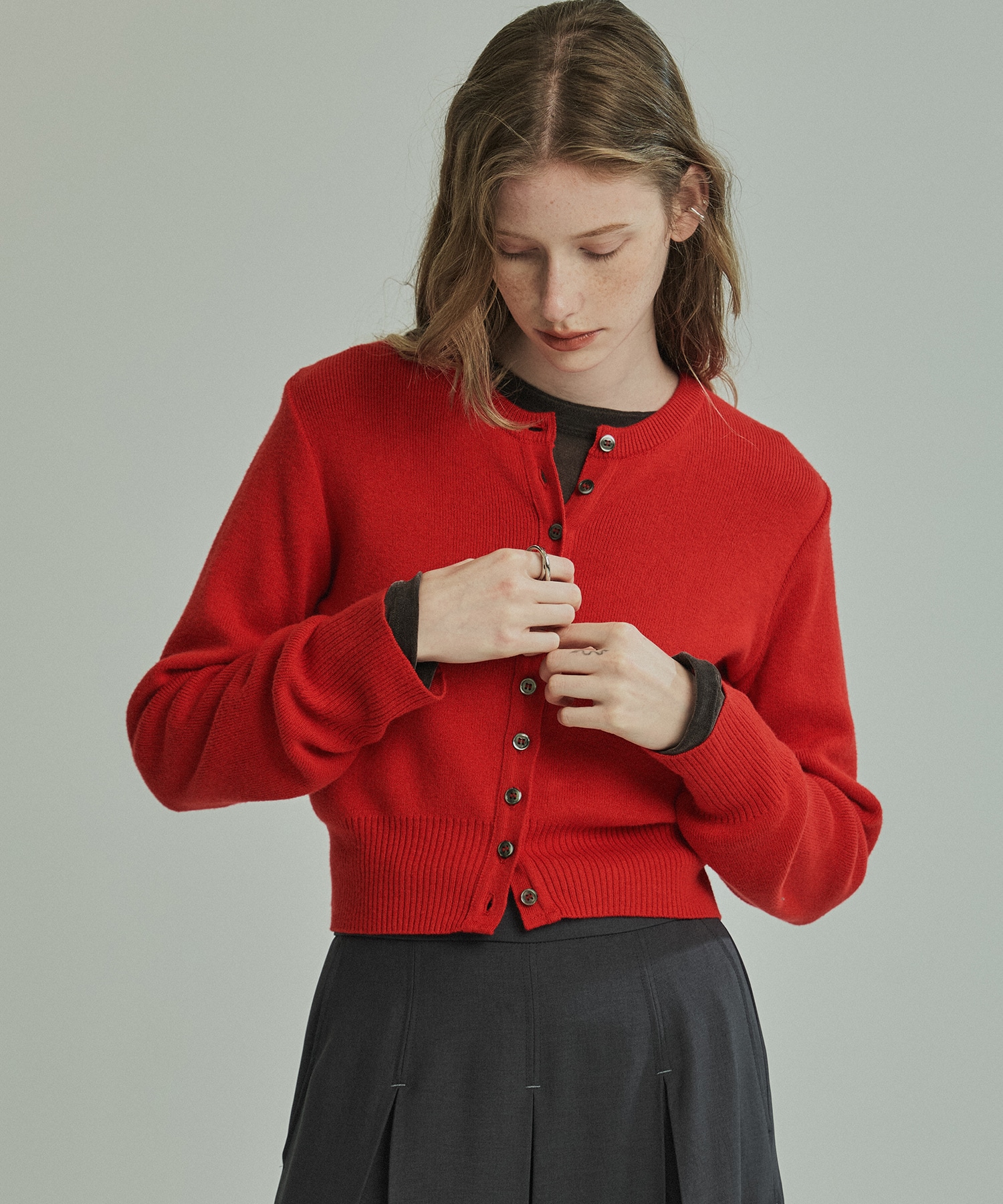 シャーリングベロアチュールスリットTOP