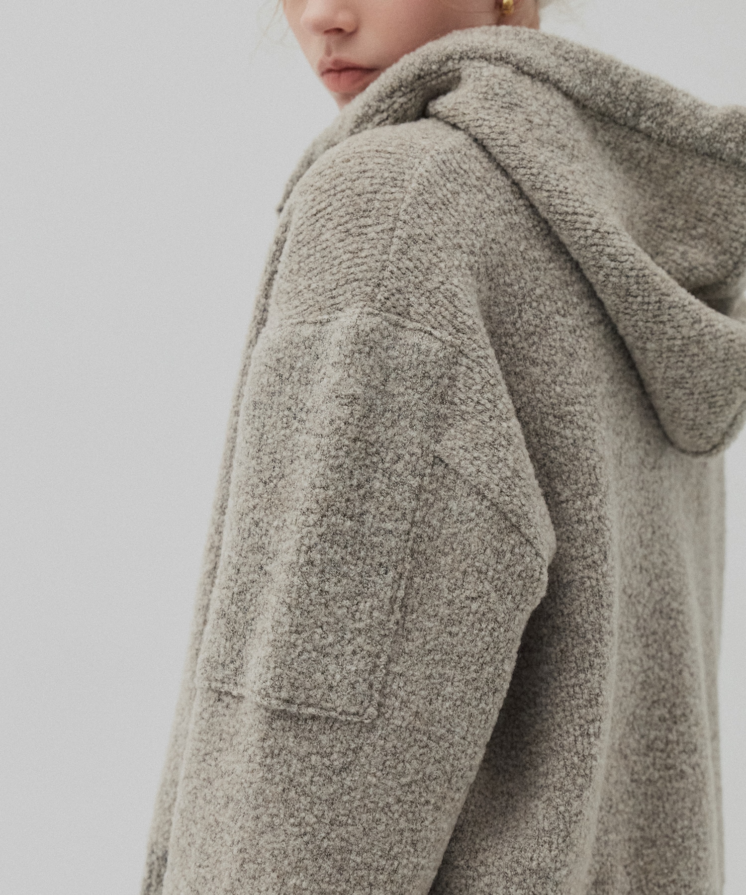 ルーズニットフーディ