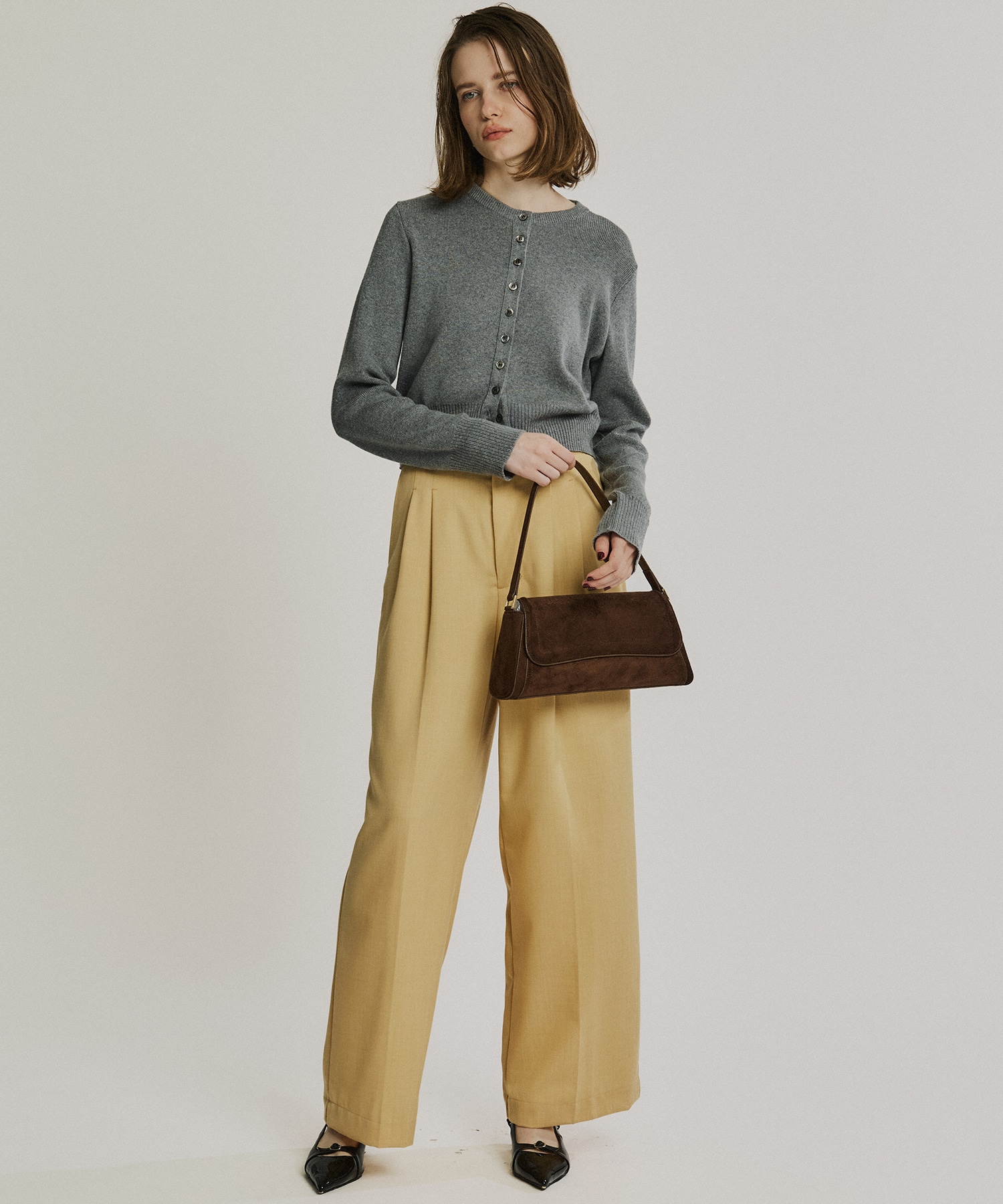 コットンカシミヤクルーカーデ