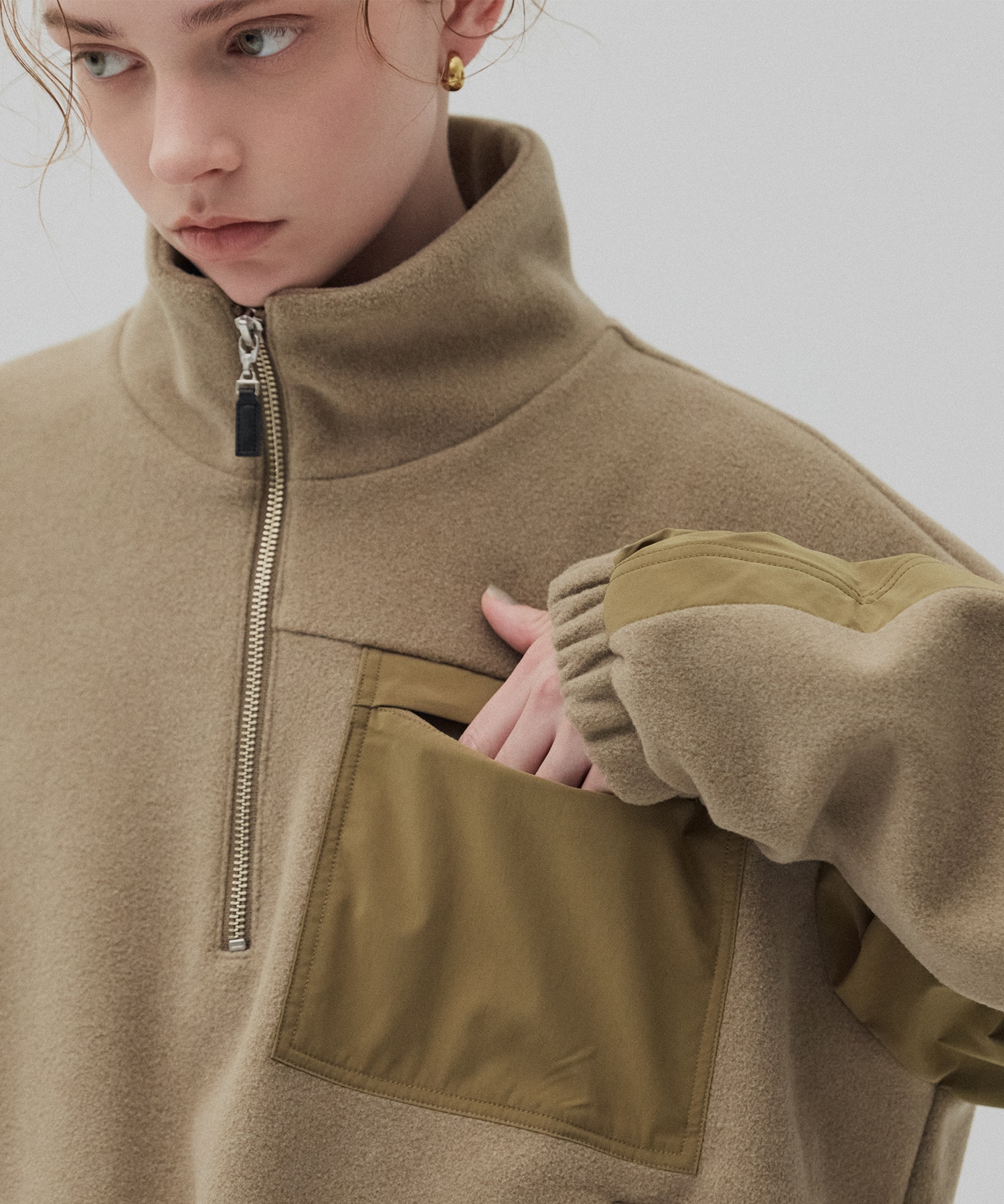 コンビハーフジッププルオーバー