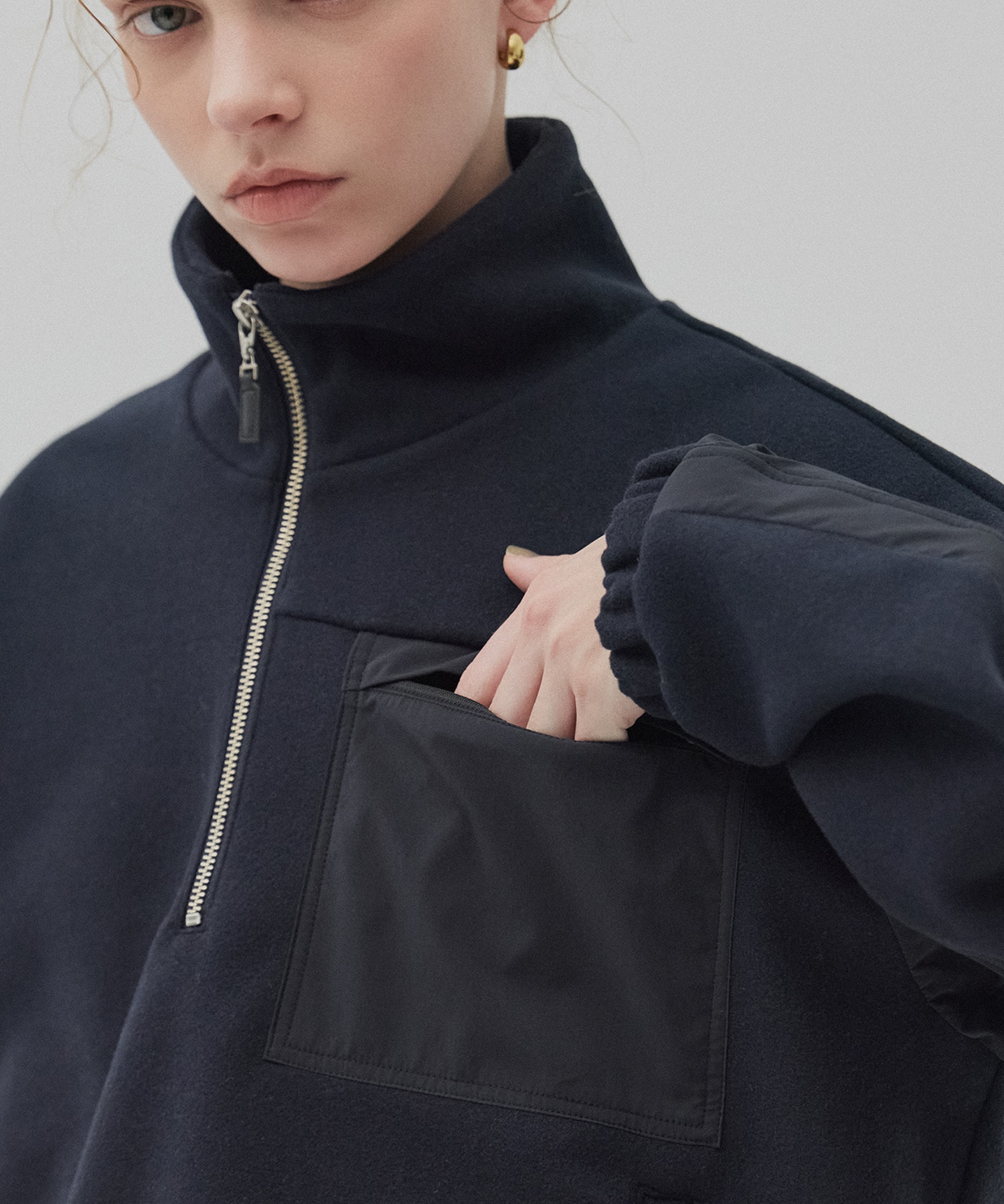 コンビハーフジッププルオーバー