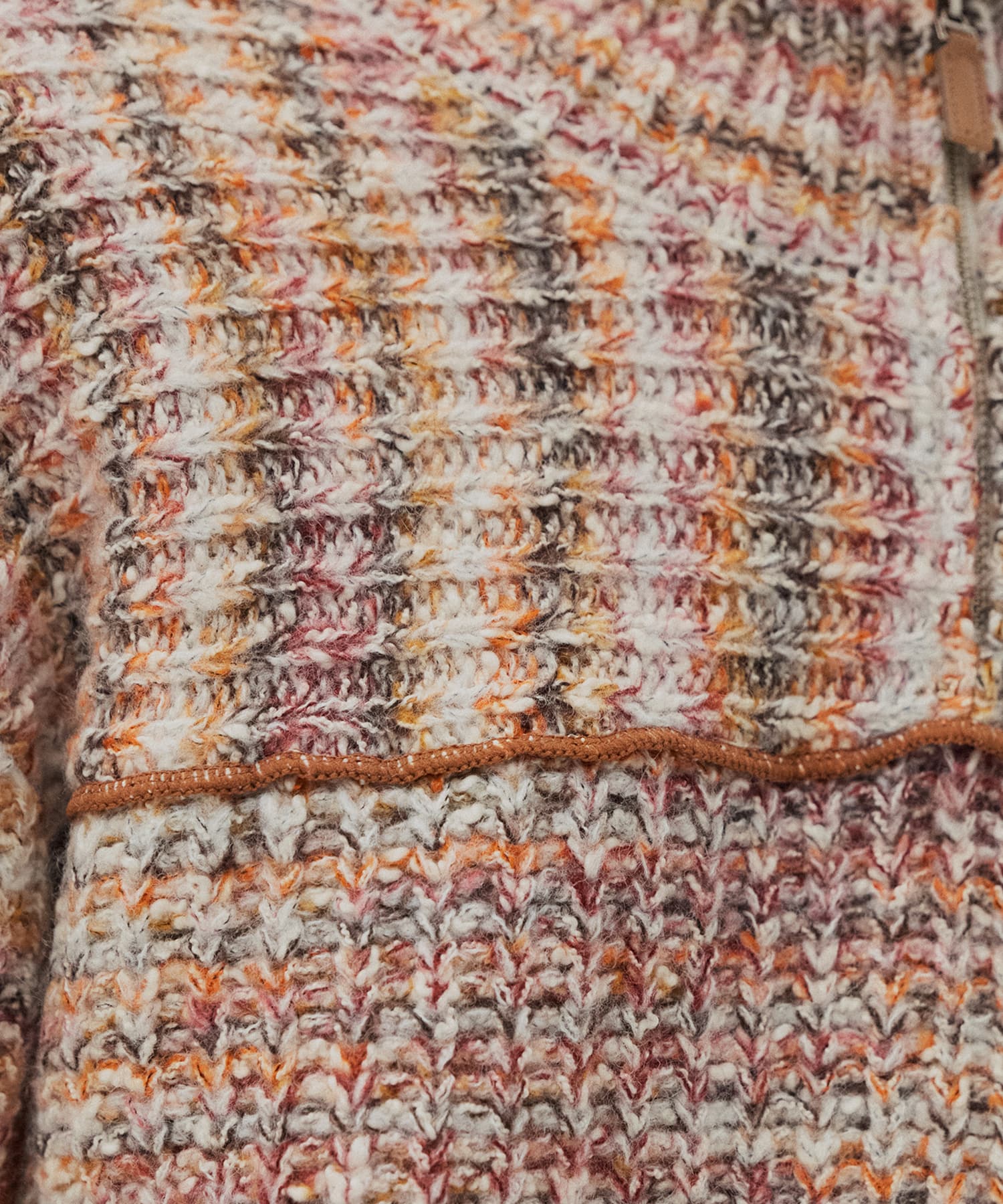 ミックスカラーハーフZIPニット