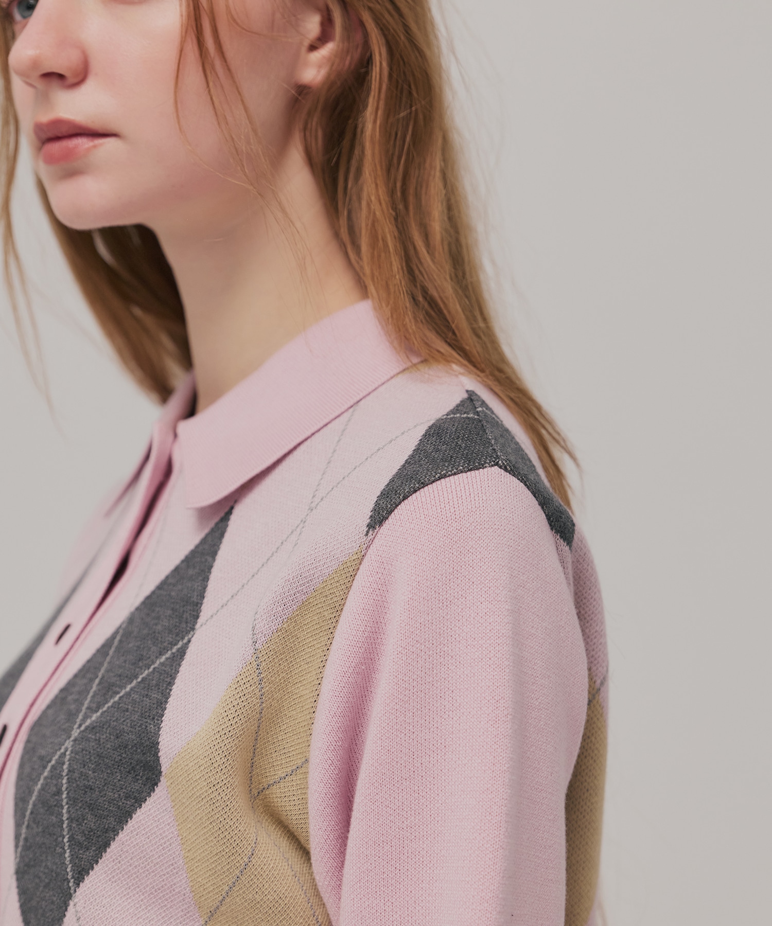 アーガイルショートカーディガン