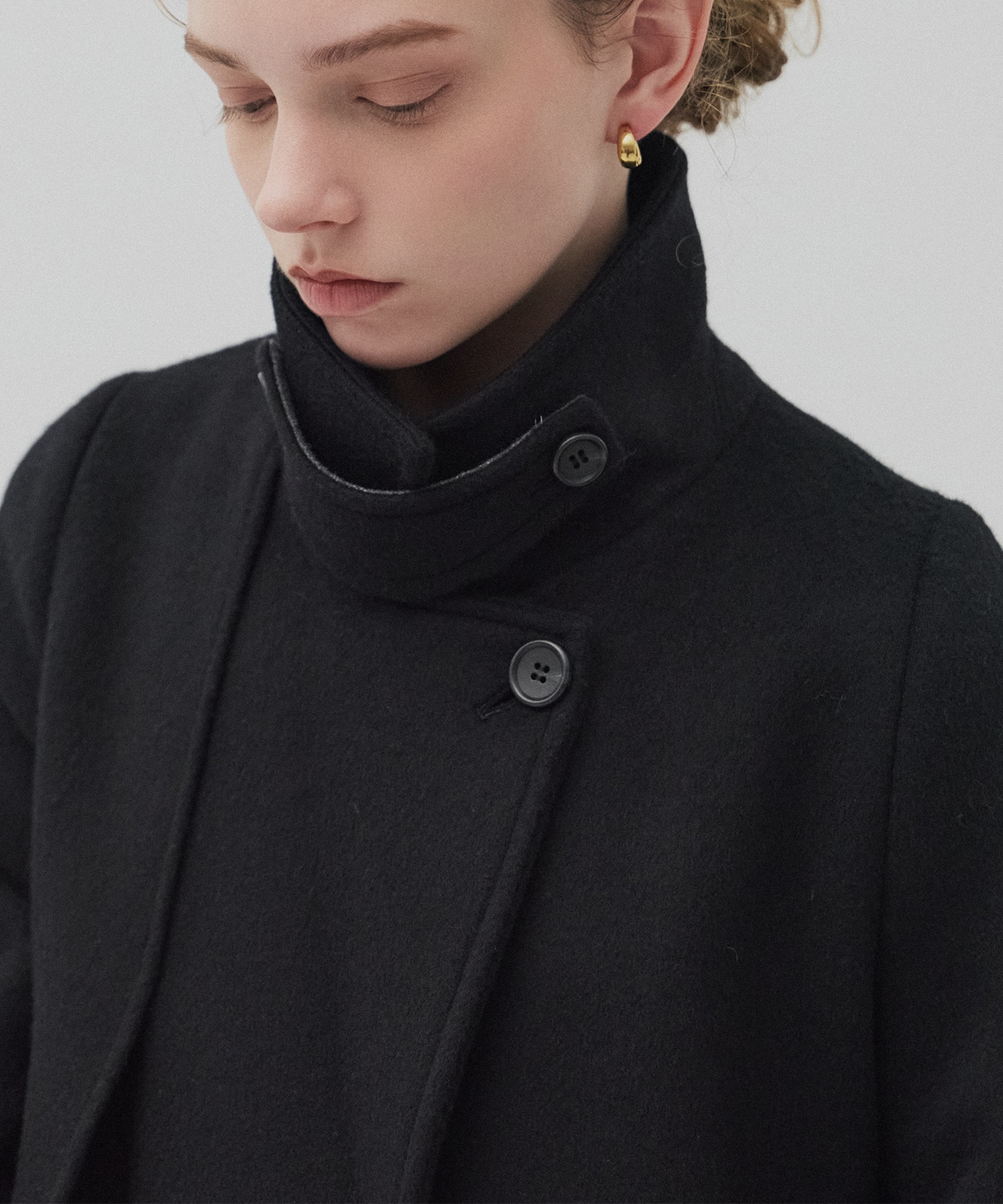 SUPER140アシメオーバーヨークコート