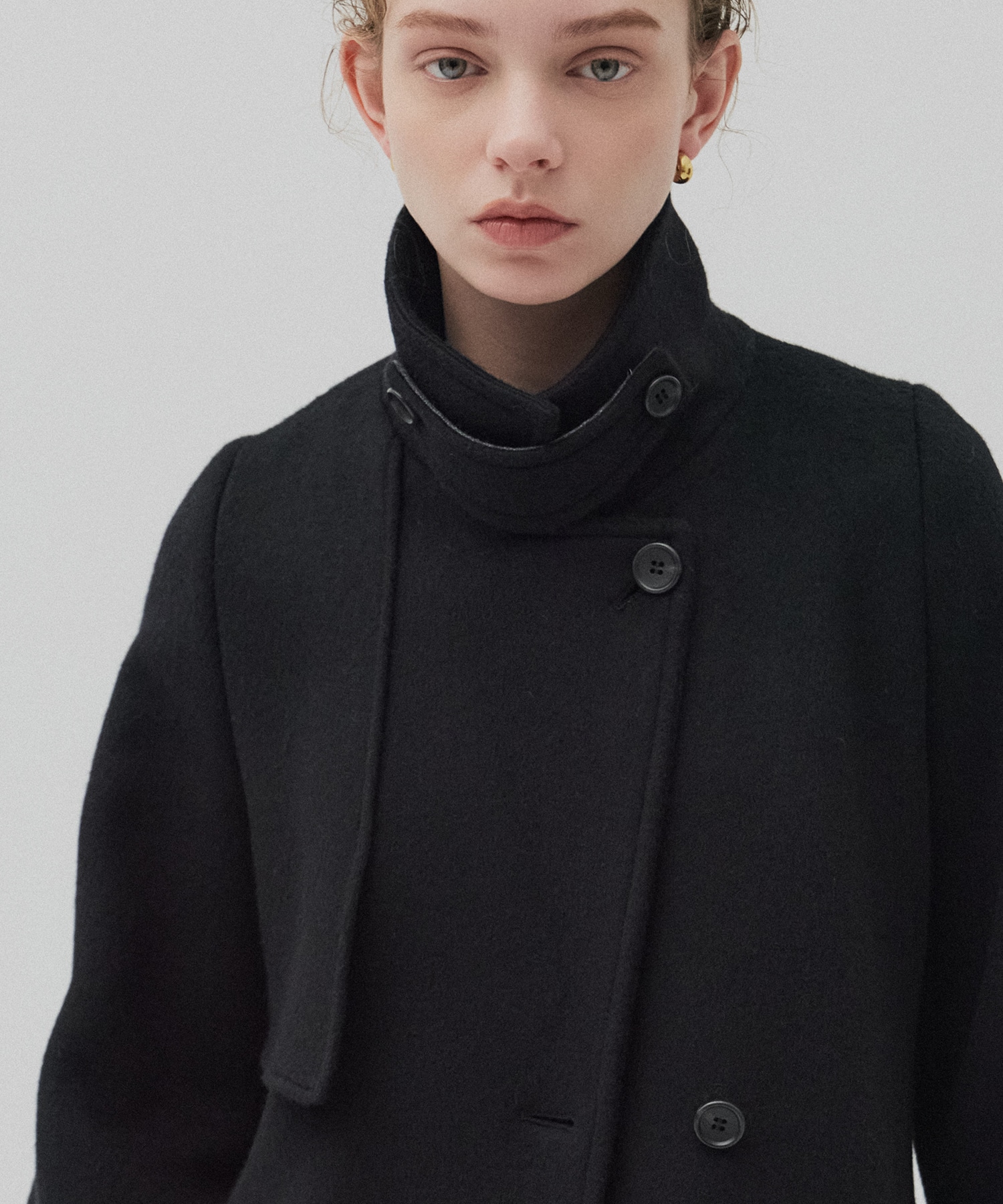 SUPER140アシメオーバーヨークコート