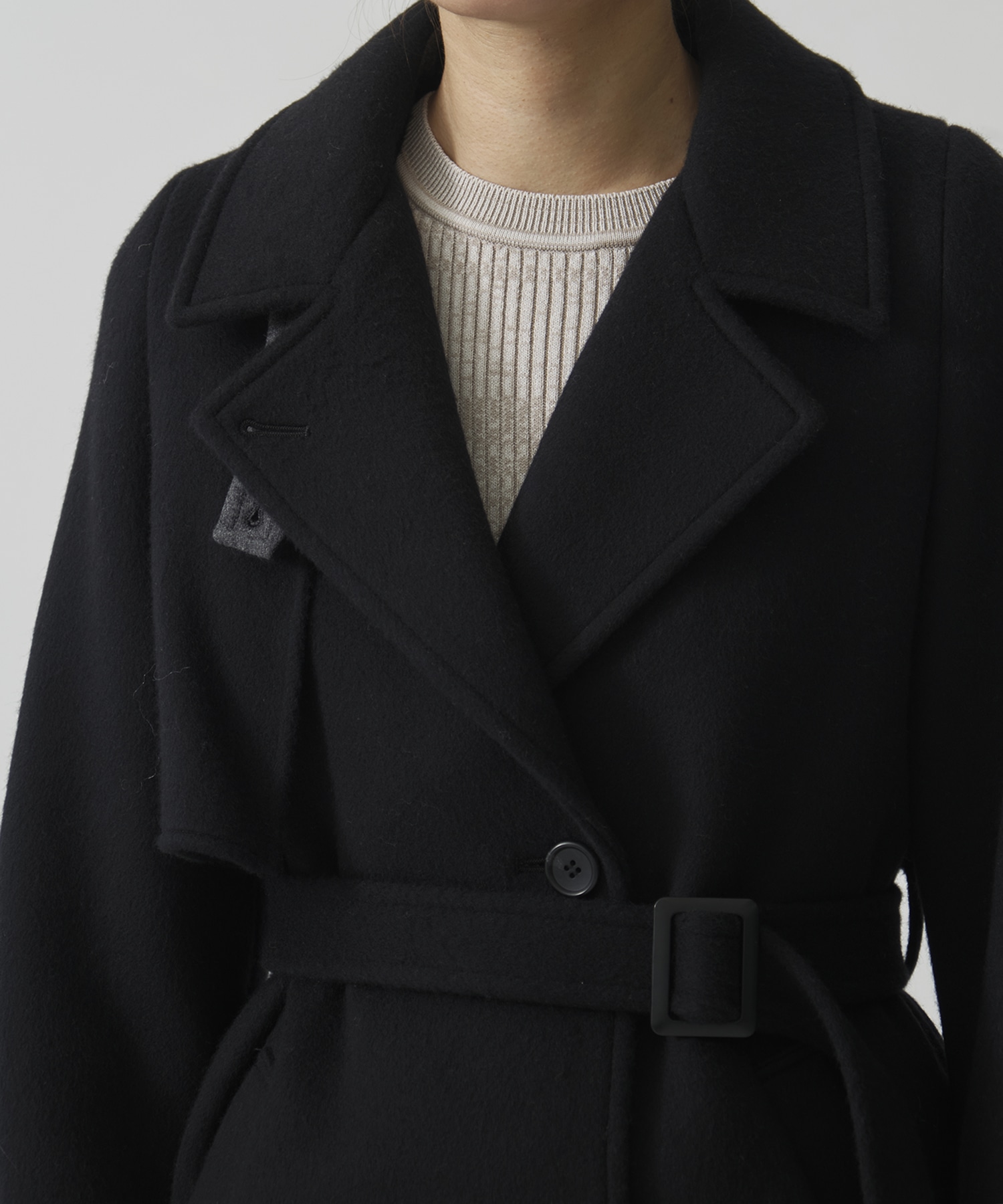 SUPER140アシメオーバーヨークコート