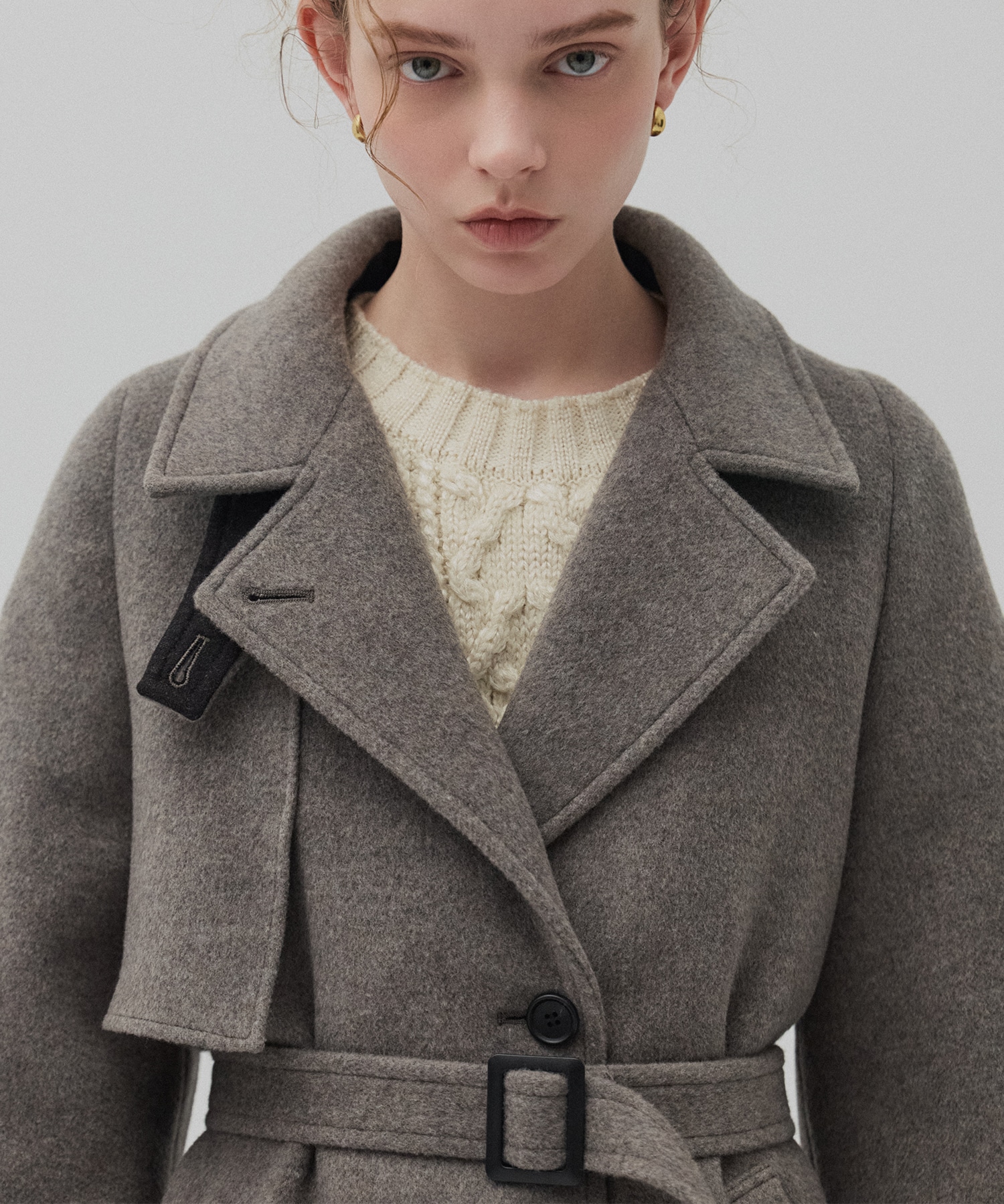 LAMBSアシメオーバーヨークコート(1 GREY): : ウィメンズ｜PUBLIC