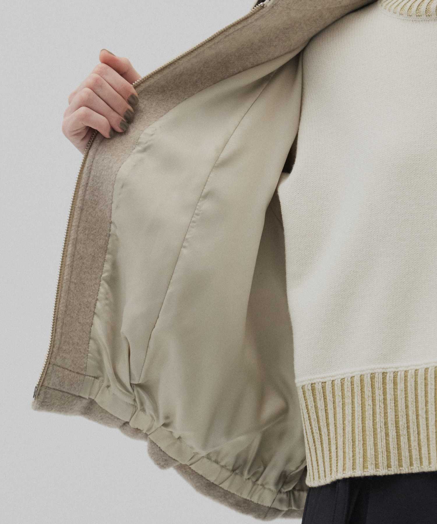 【再入荷】ウールジップタックショートコート