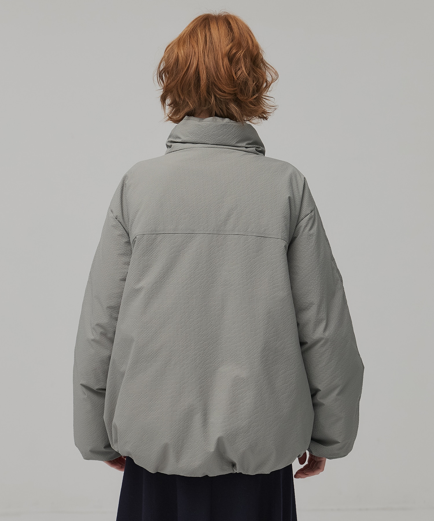 チェックモンスターダウンコート