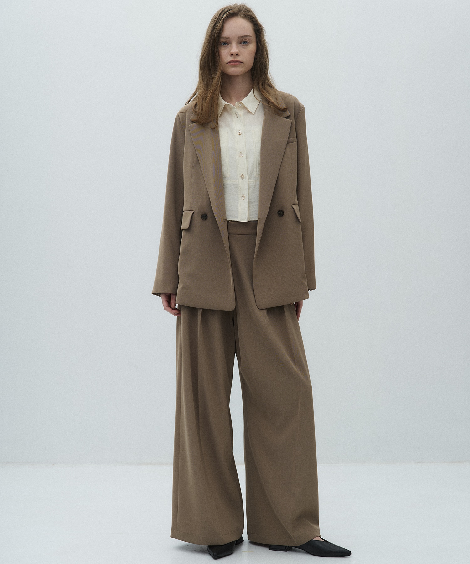 シルキーツイルアシメタックパンツ