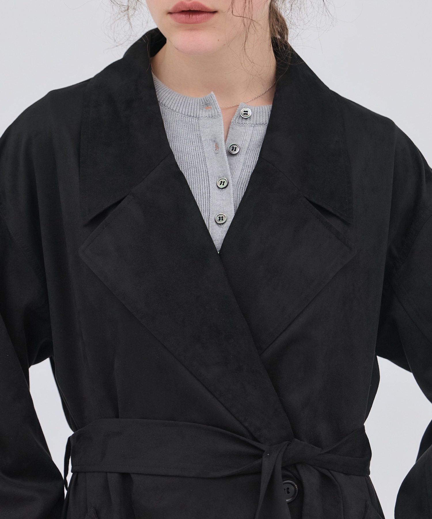 スエードトレンチコート