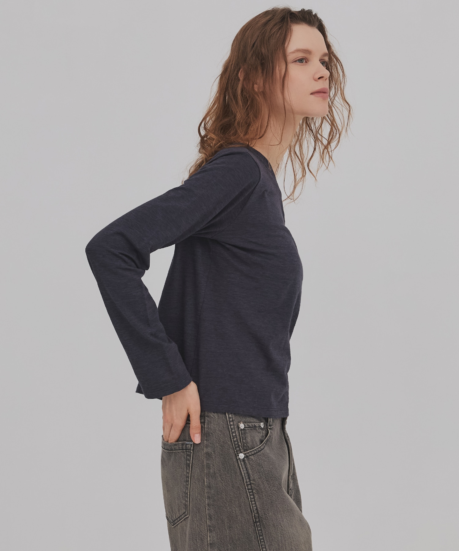 メランジワンショルダーTEE