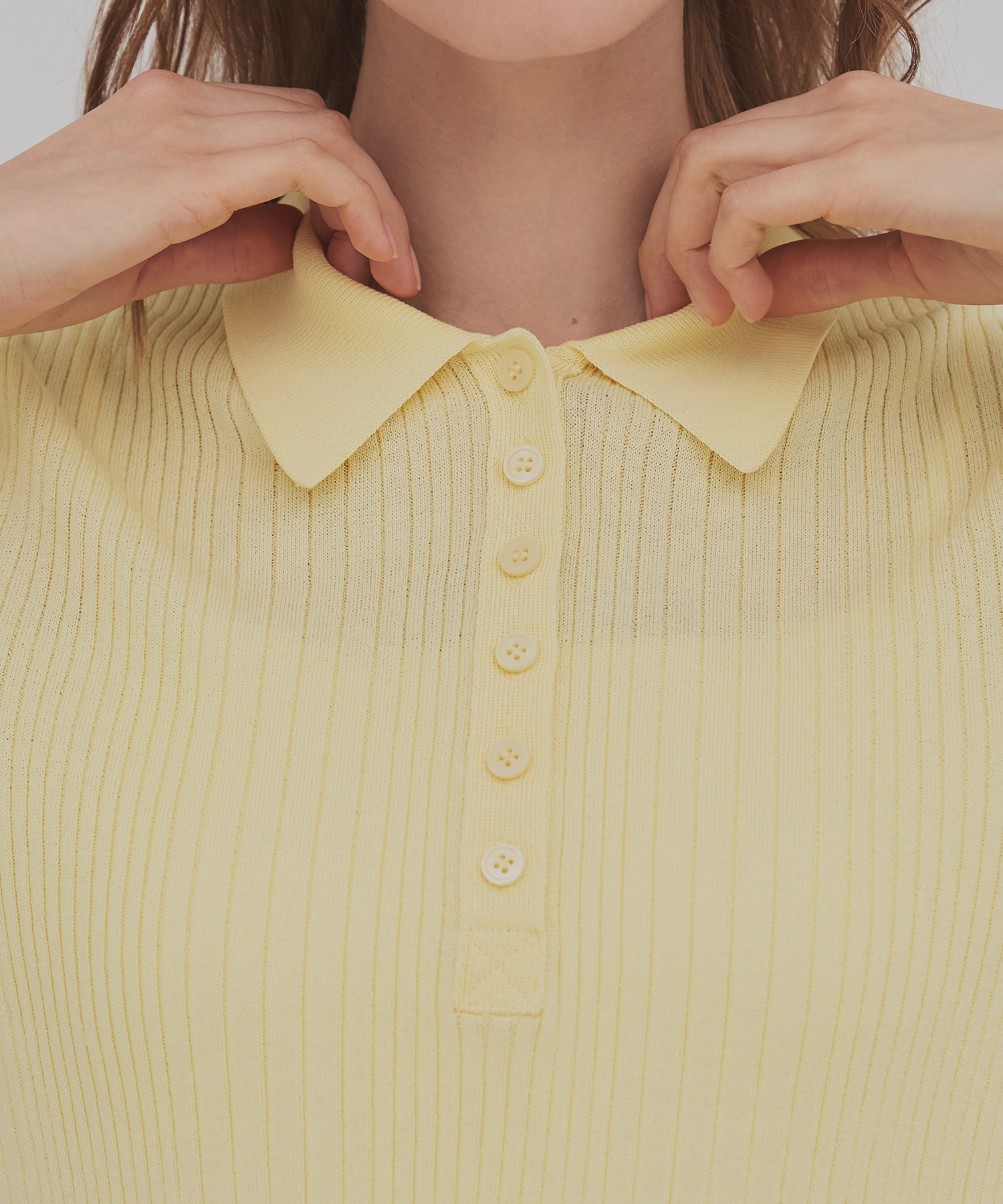 スムースリブニットポロ