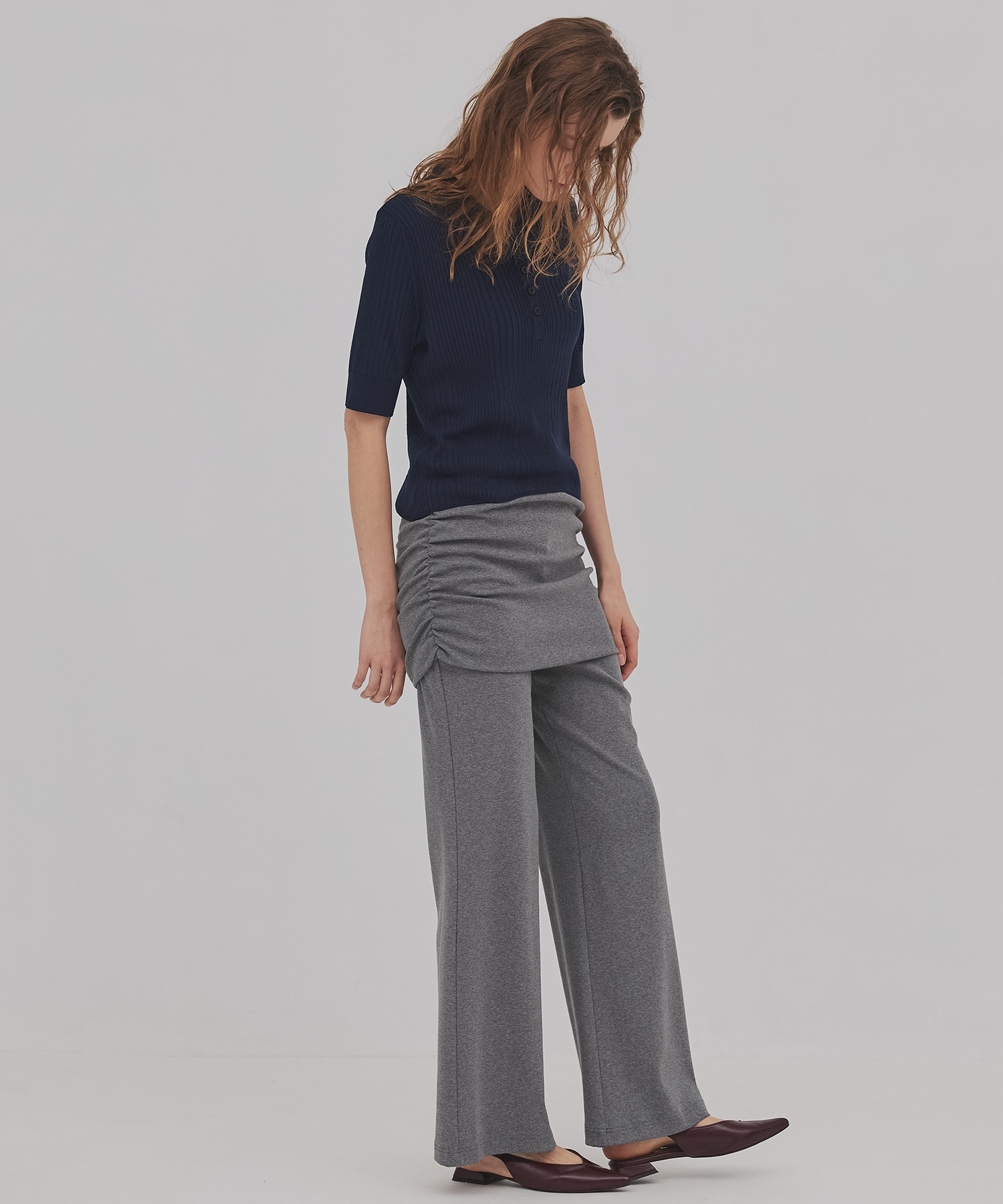 スムースリブニットポロ