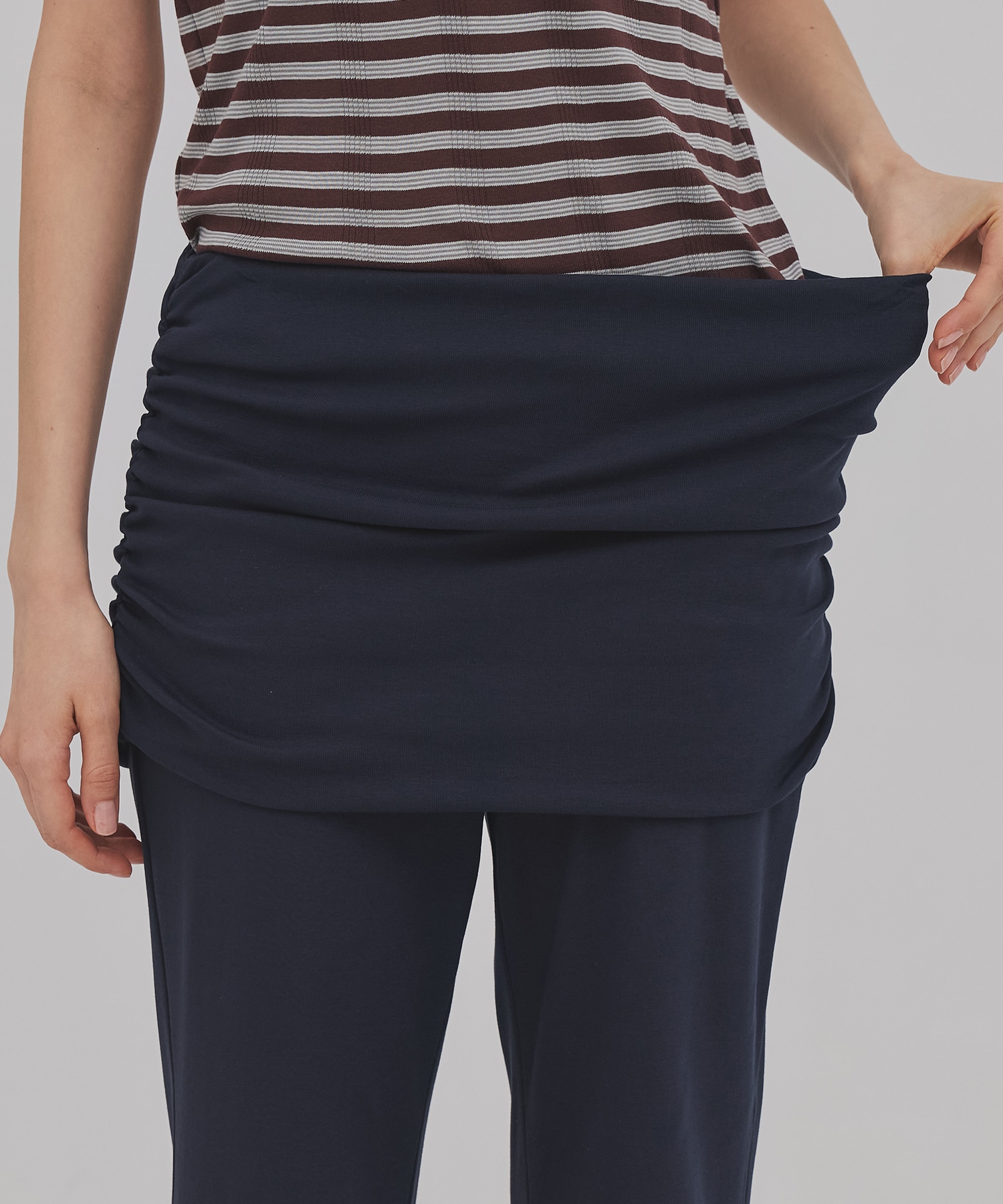 ミニレイヤードフレアジャージーパンツ