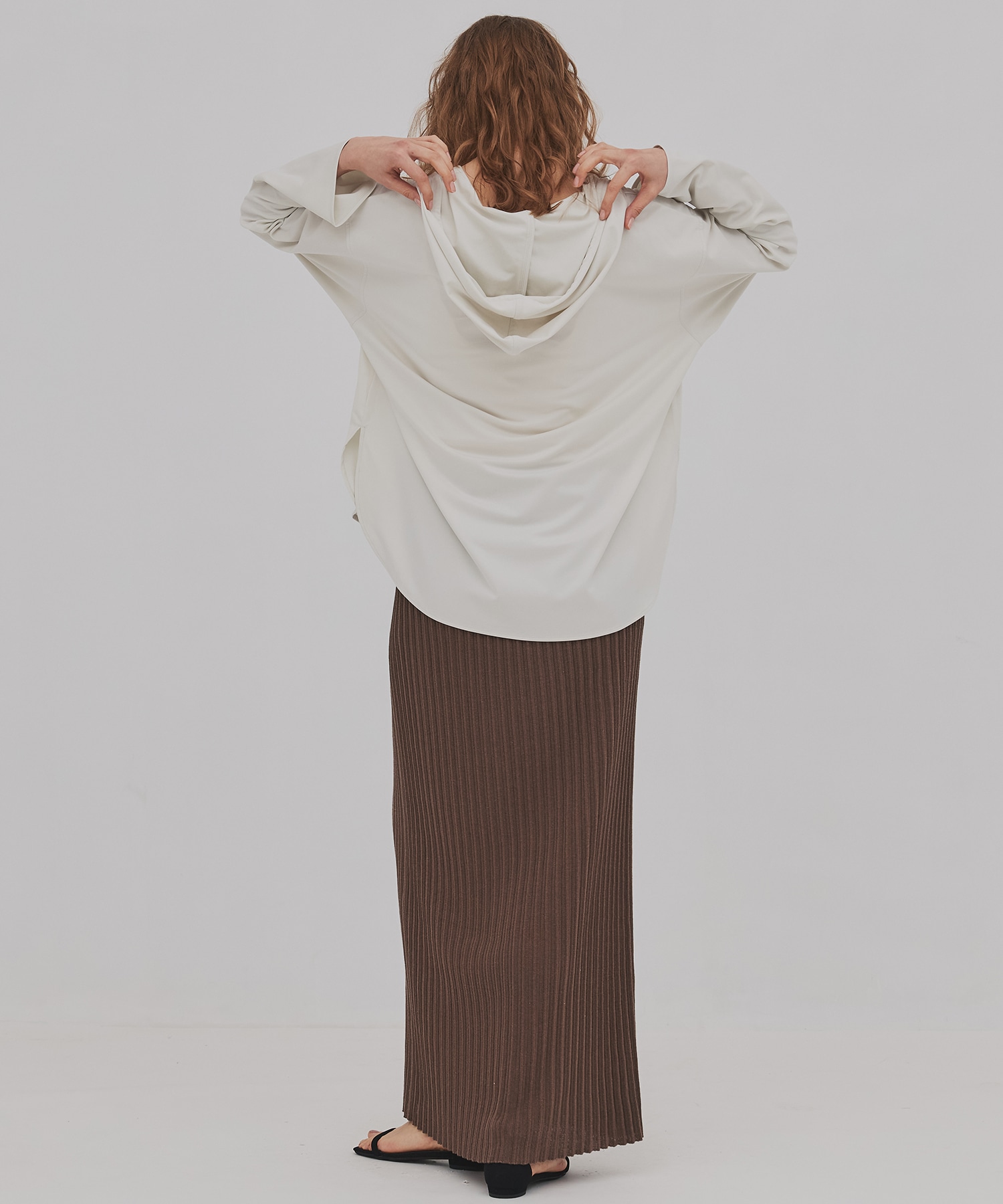 プリーツリブニットタイトスカート