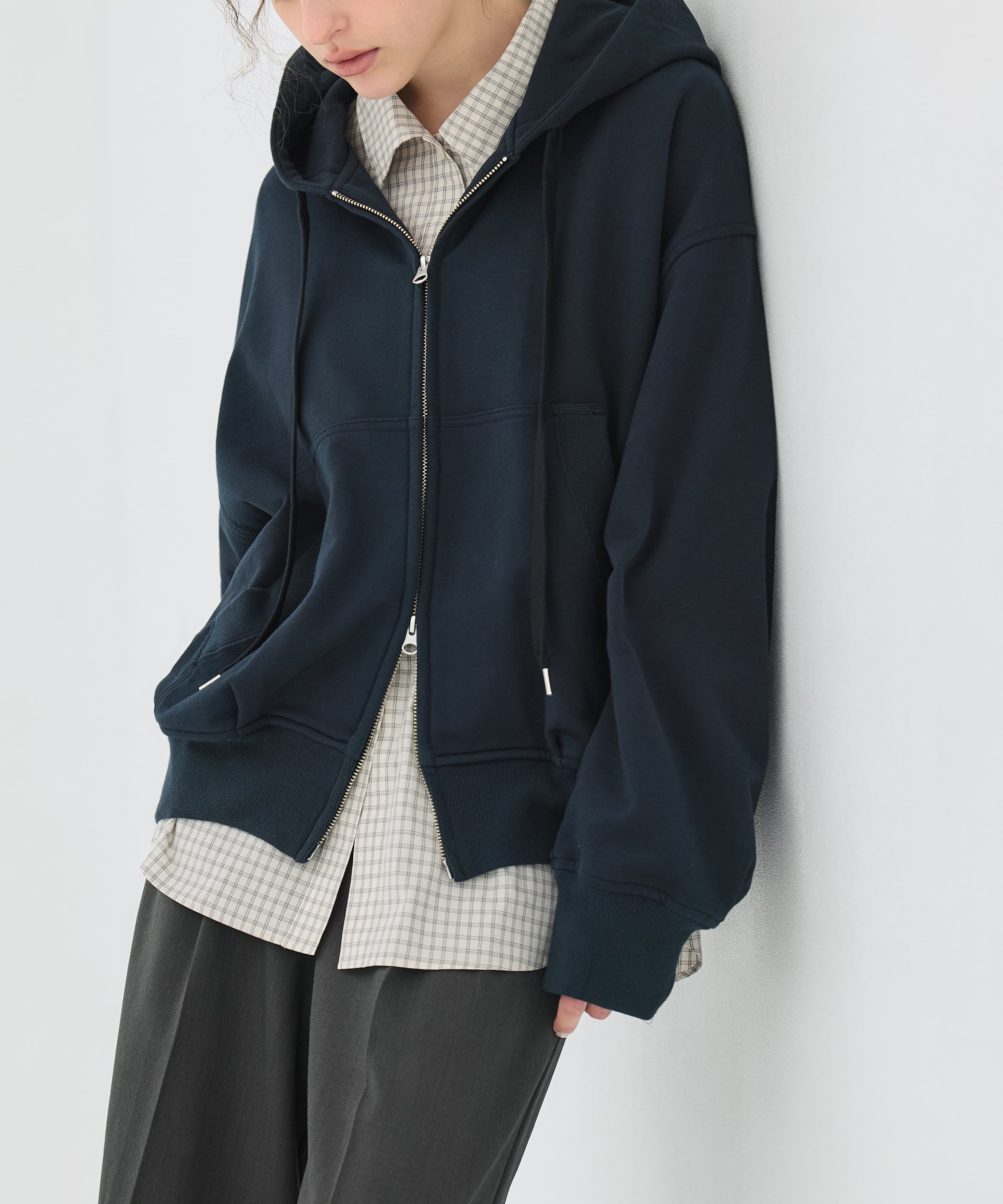 ミニチェックスタンドカラーシャツ