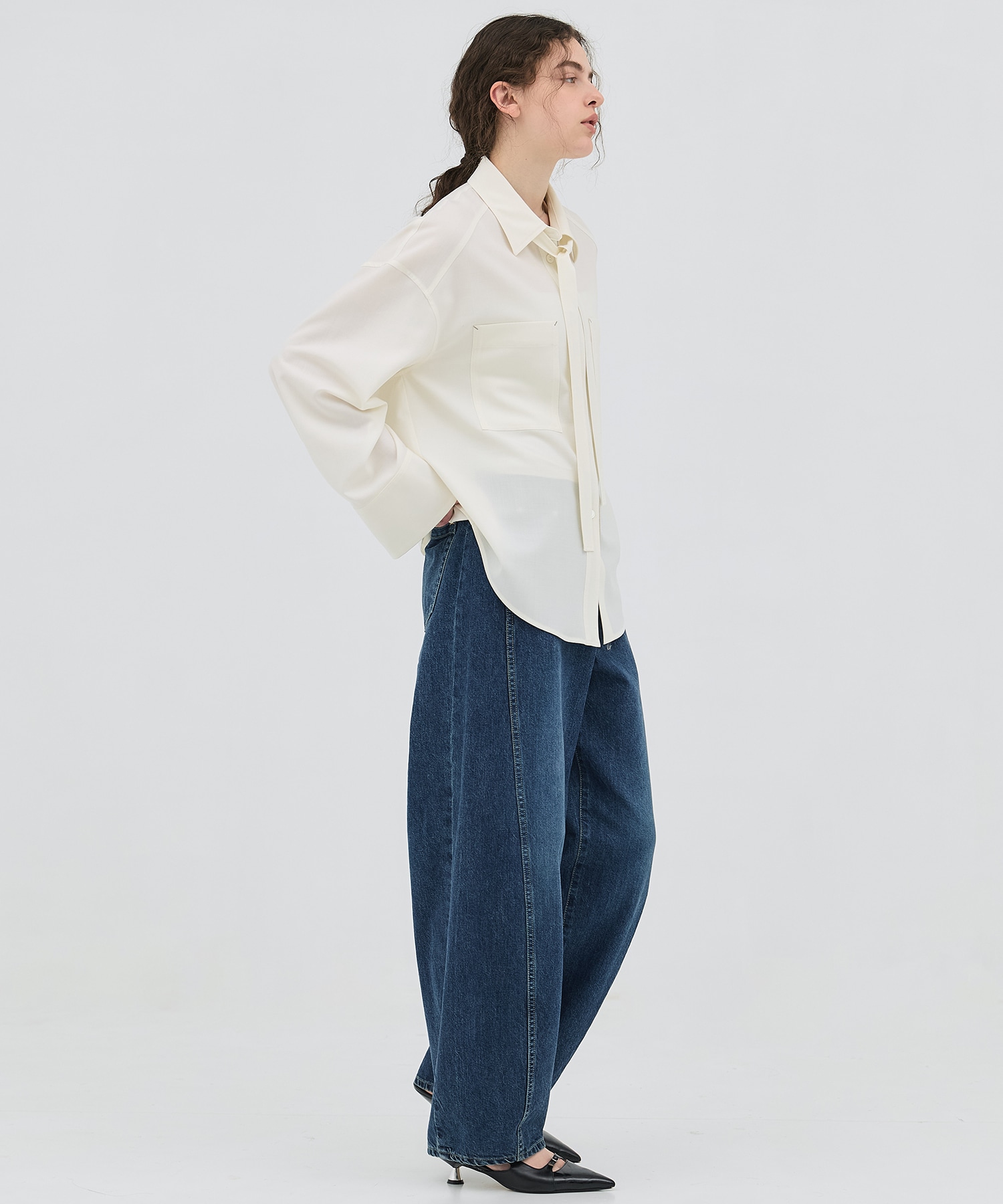 ワイドカフスボウタイシャツ