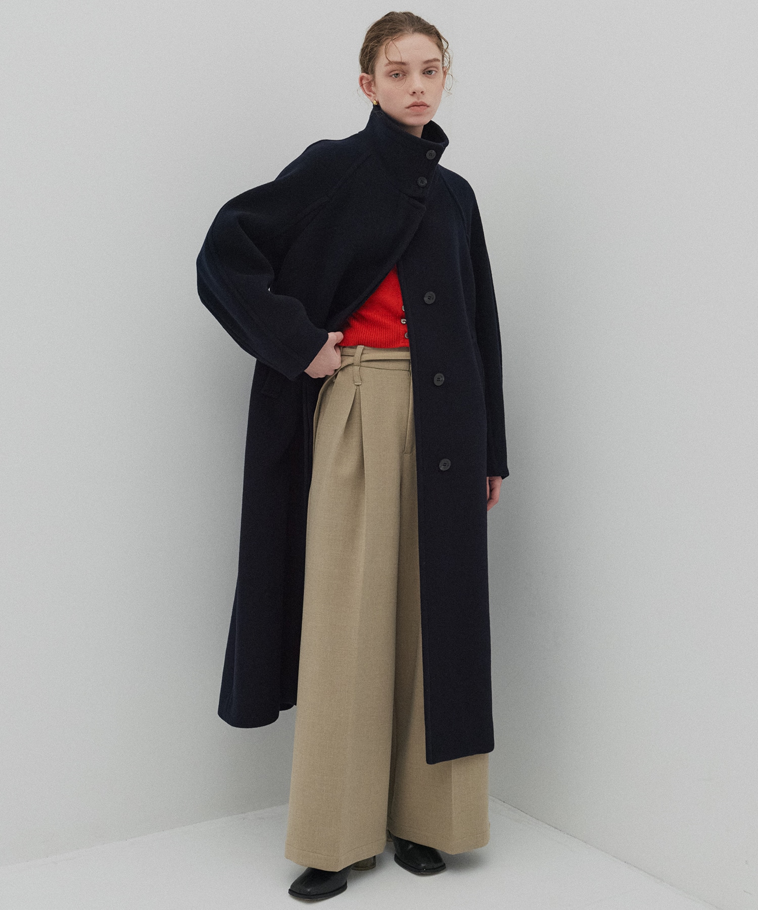 コットンカシミヤクルーカーデ