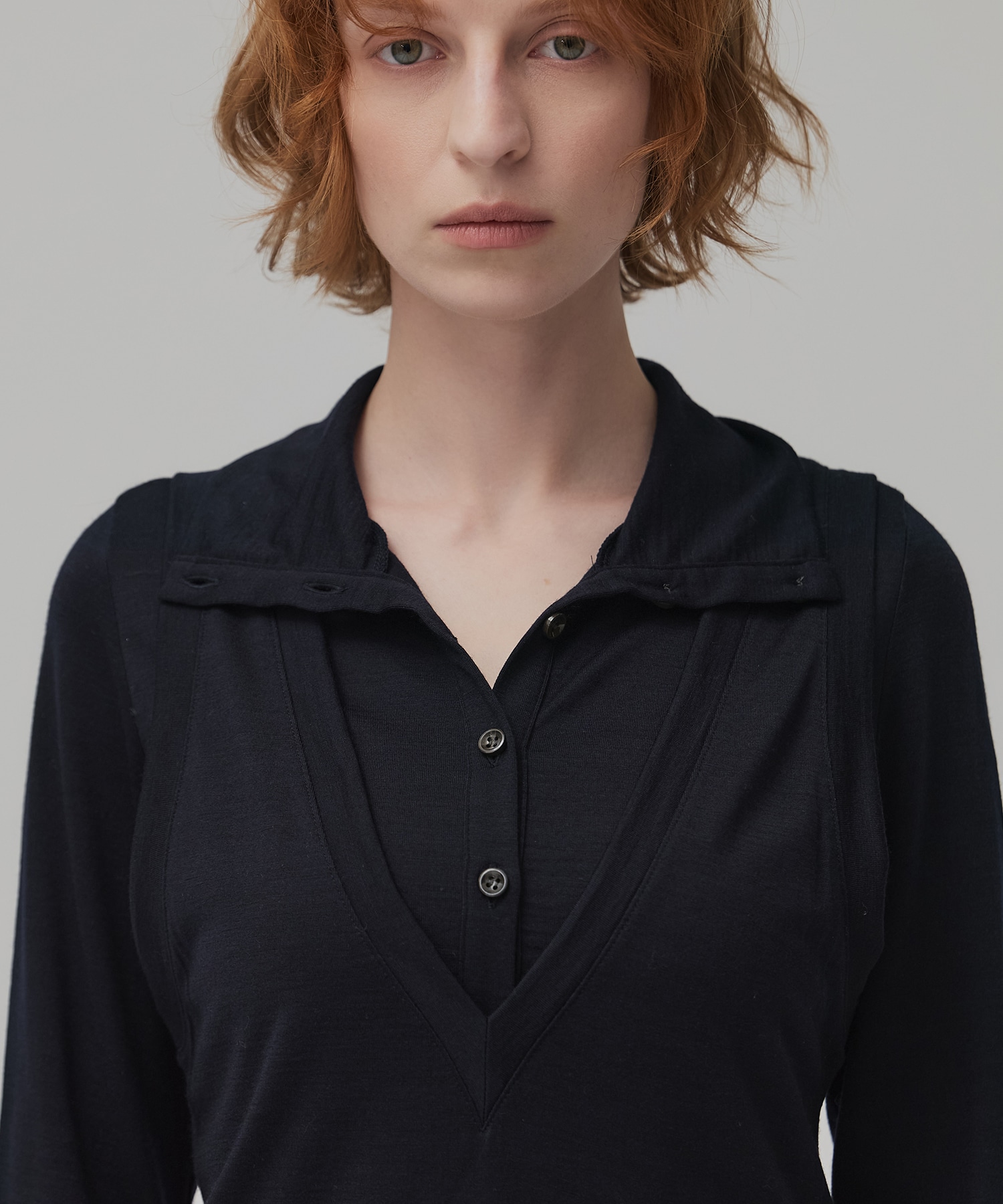 Super100 ヘンリーネックトップス