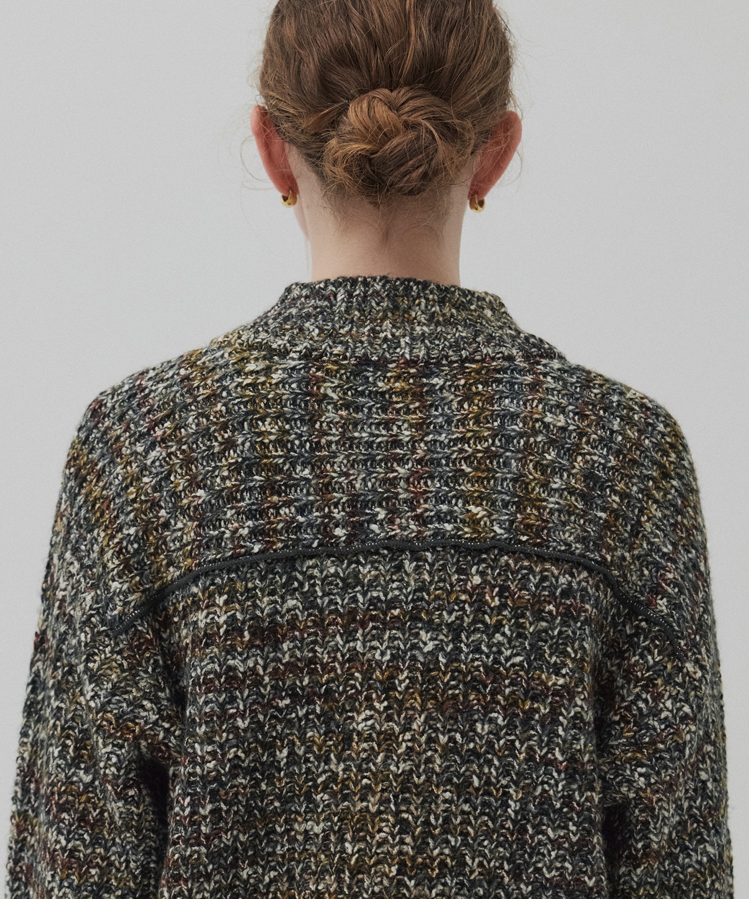 ミックスカラーハーフZIPニット