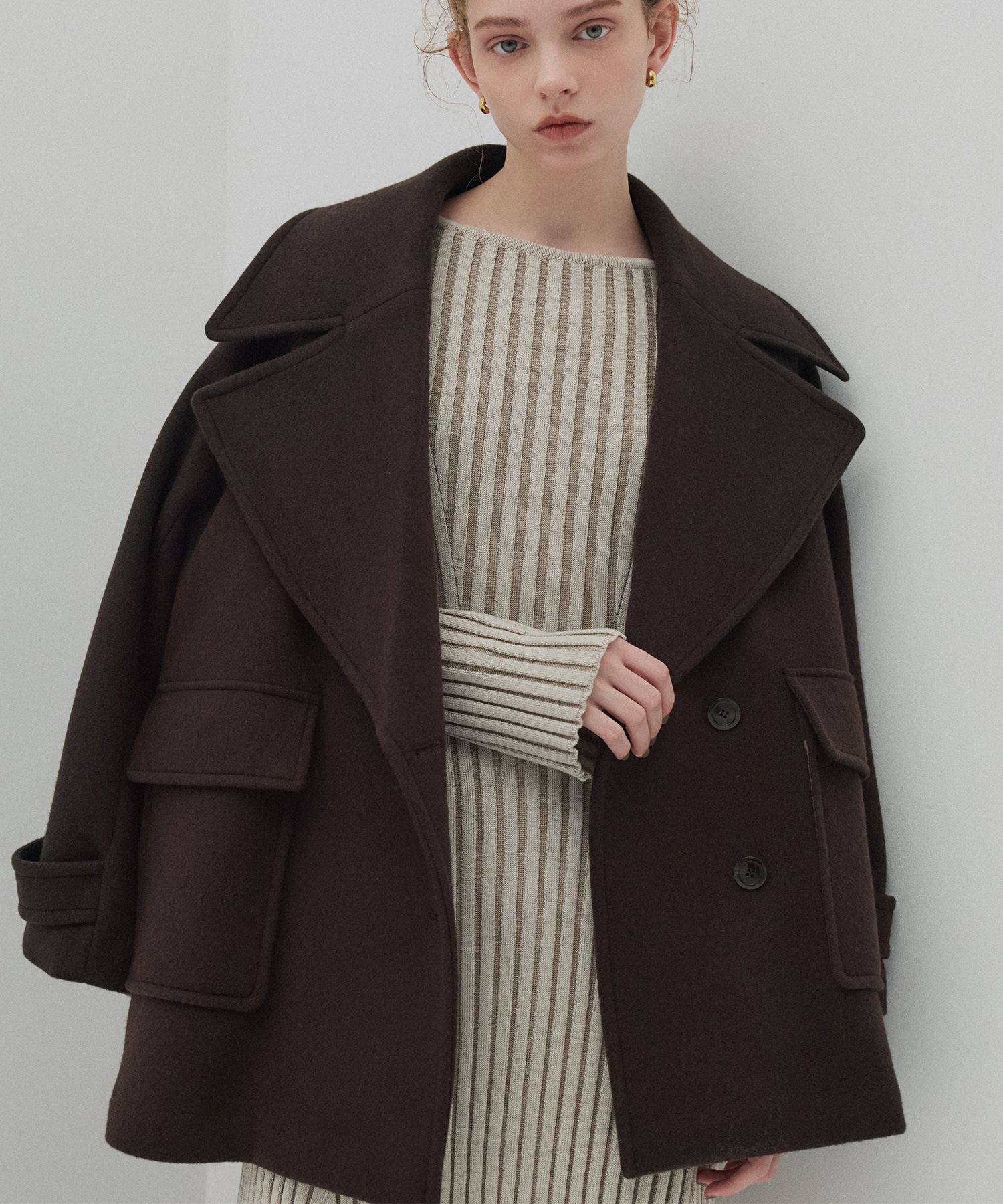 〈残りわずか〉フレアリブニットワンピース