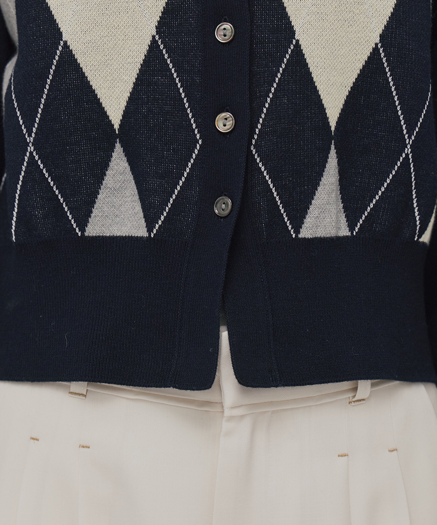 アーガイルショートカーディガン