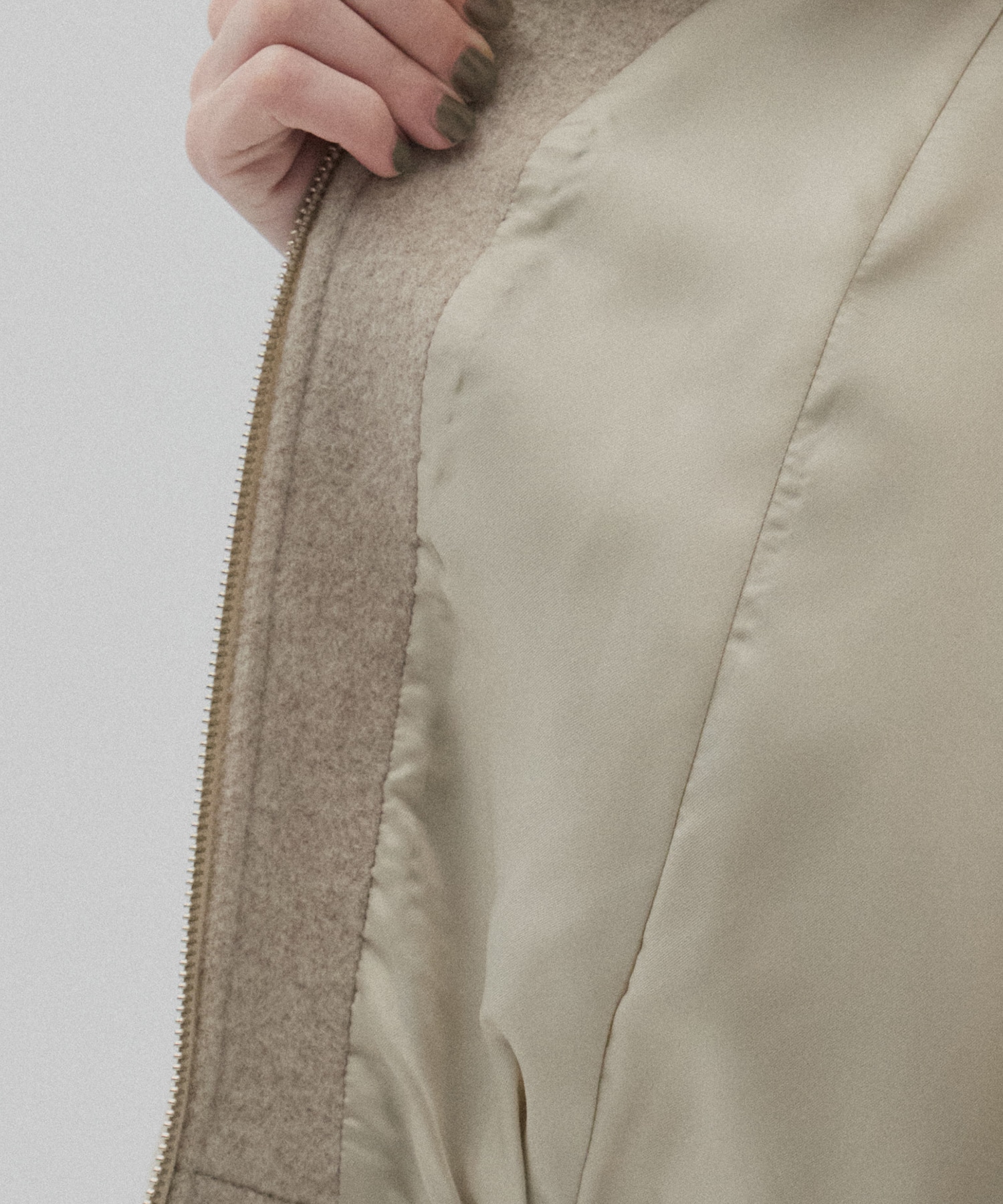 【再入荷】ウールジップタックショートコート