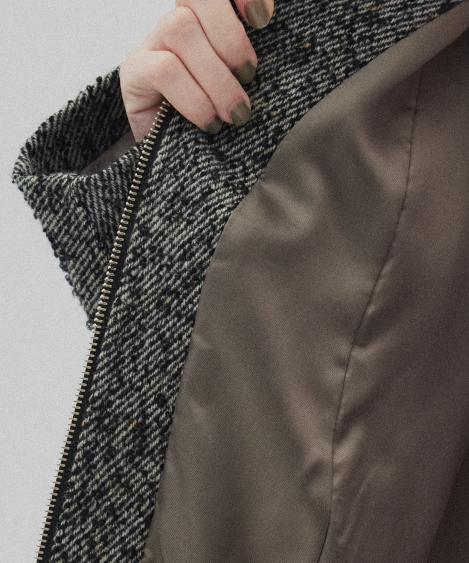 ウールジップタックショートコート