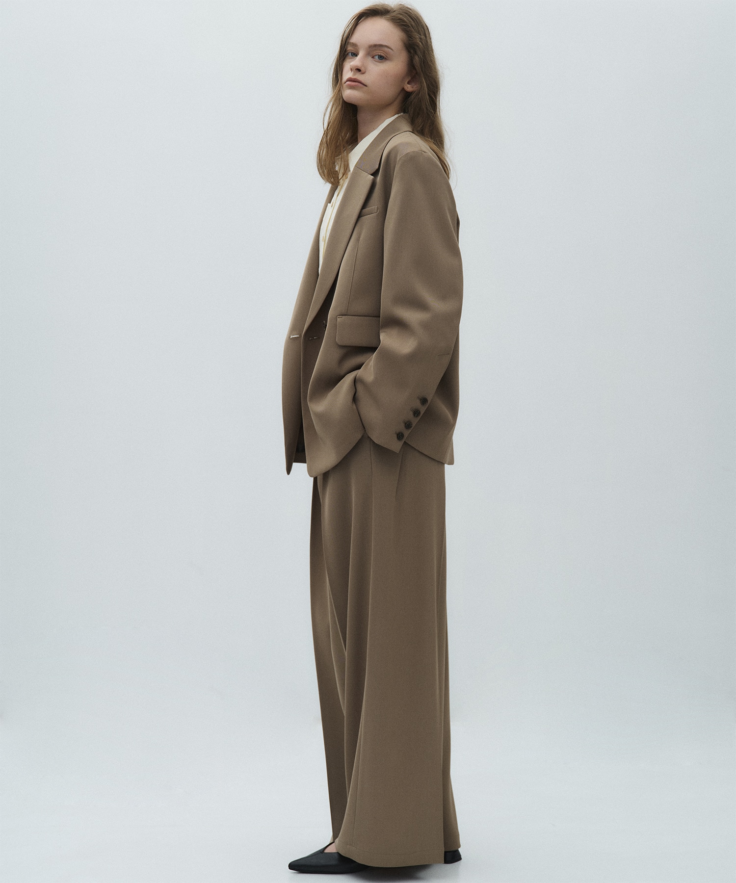 シルキーツイルアシメタックパンツ