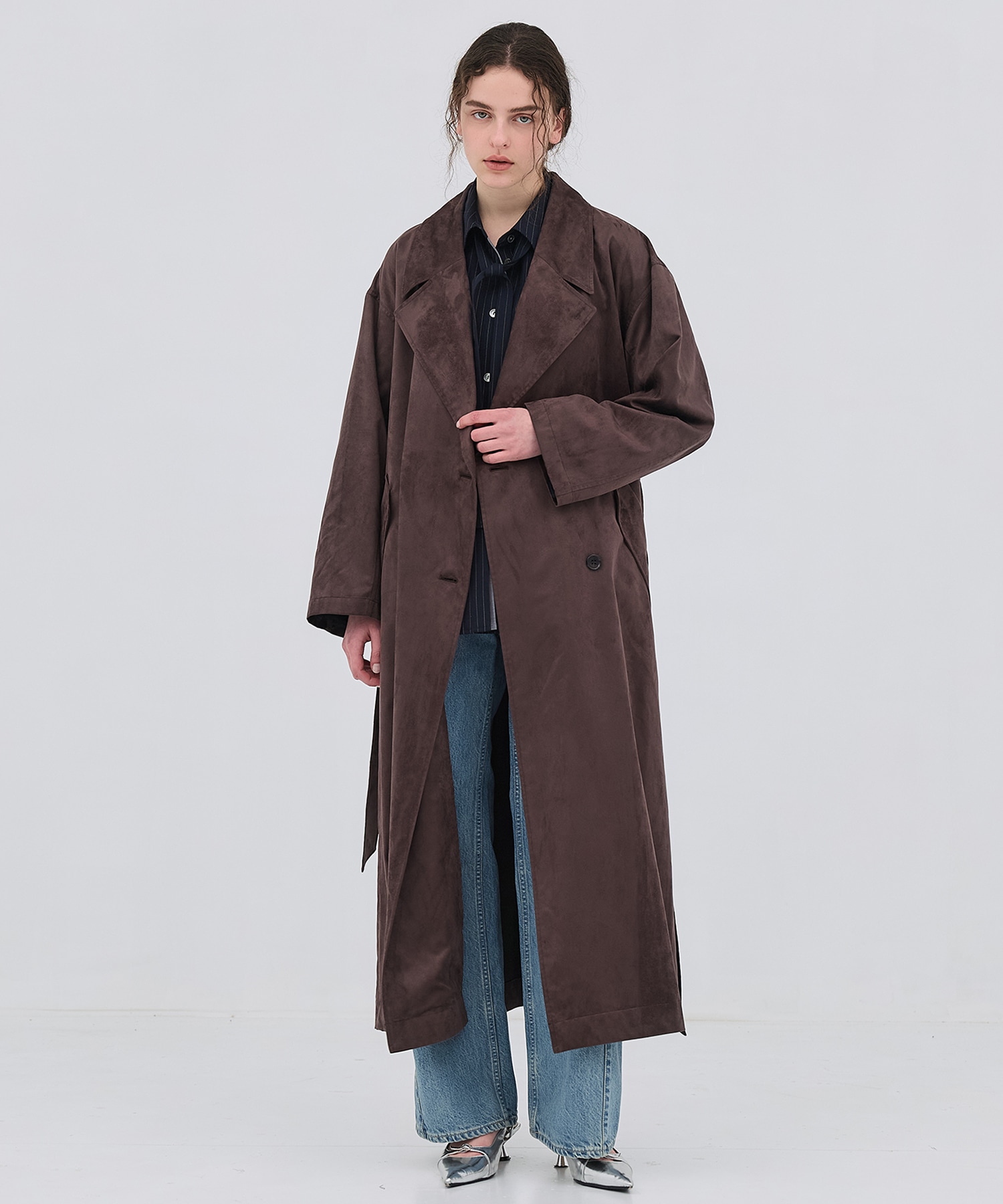 スエードトレンチコート