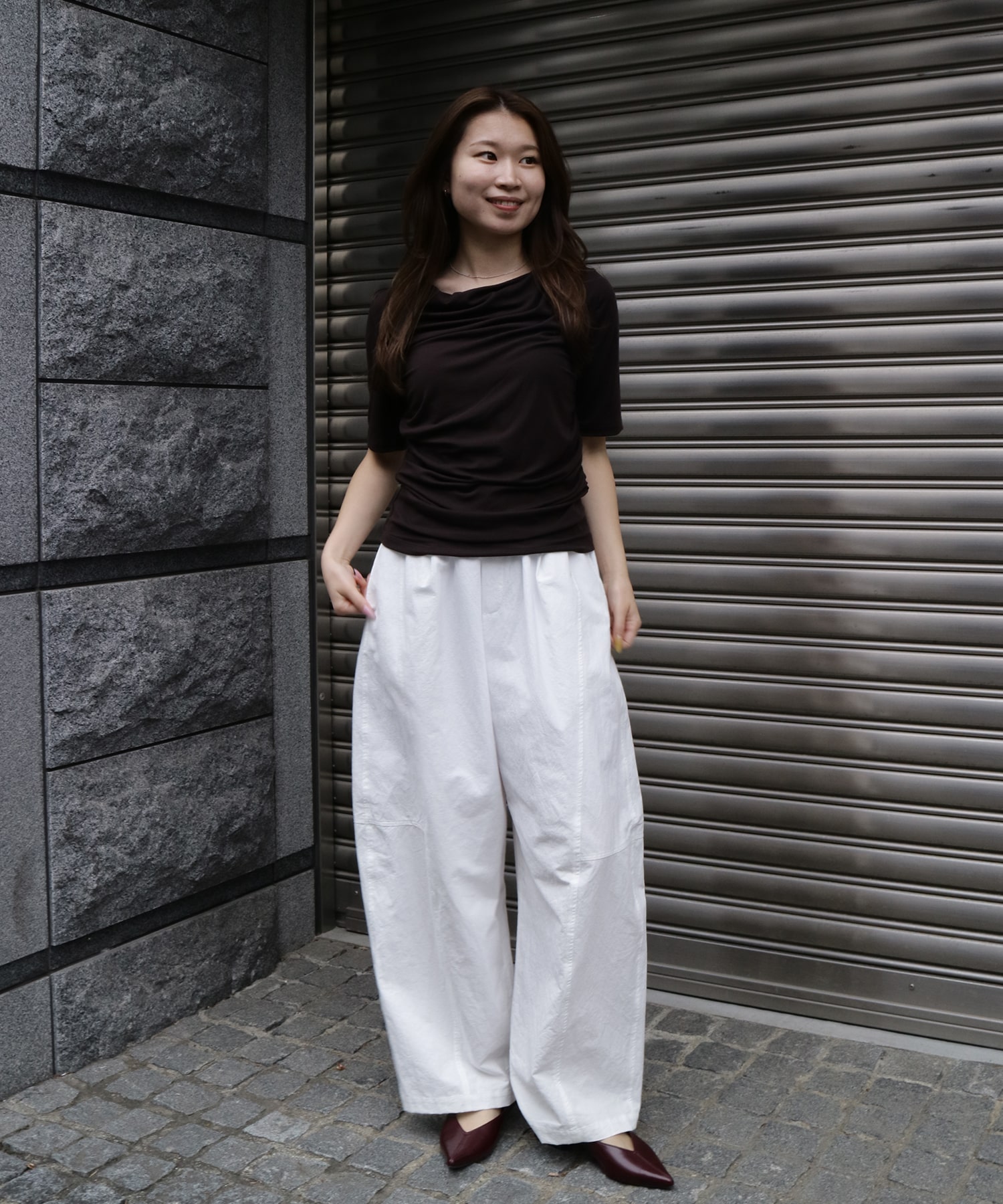 【再入荷｜残り5点】ドレープハーフスリーブトップ