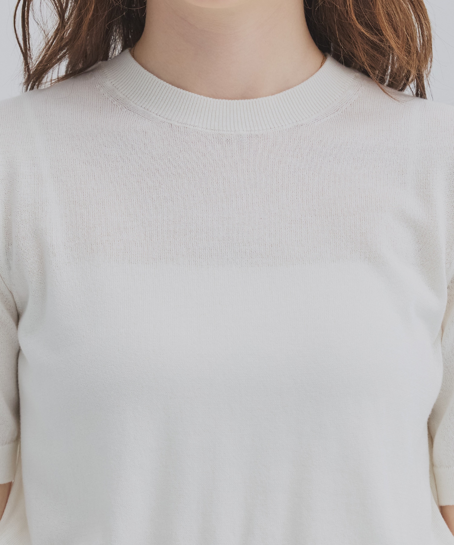 コットンシルクハーフスリーブニット