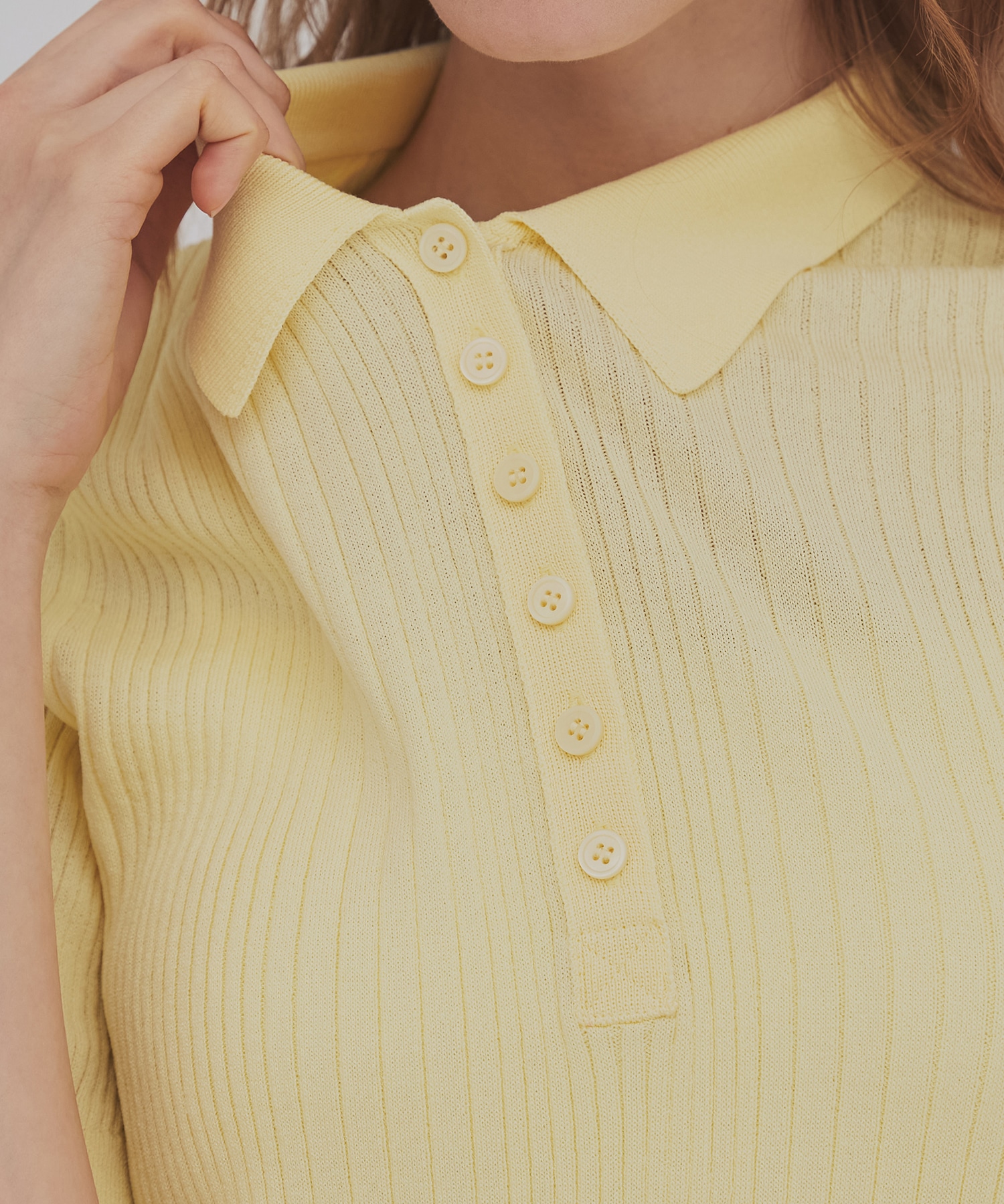 スムースリブニットポロ